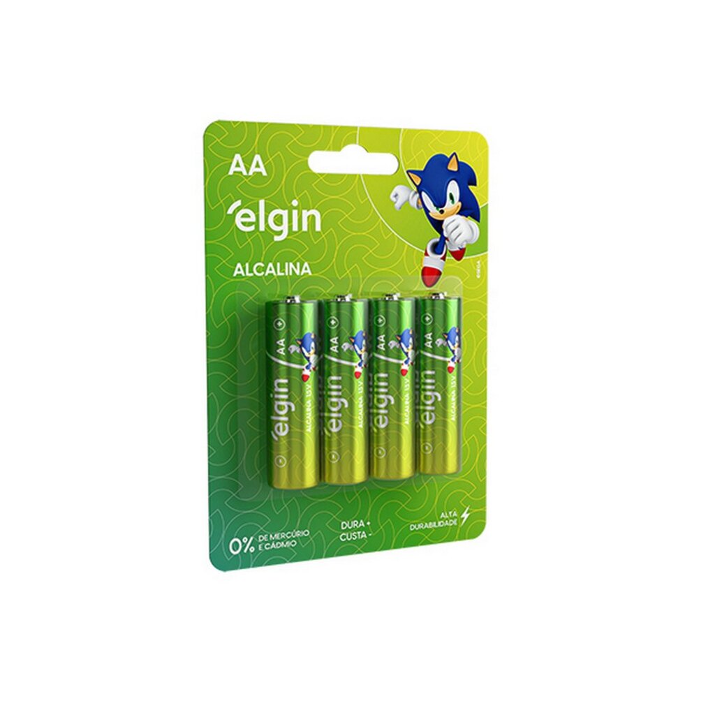 Pilha Alcalina AA Elgin 82153 Blister com 4 Pilhas