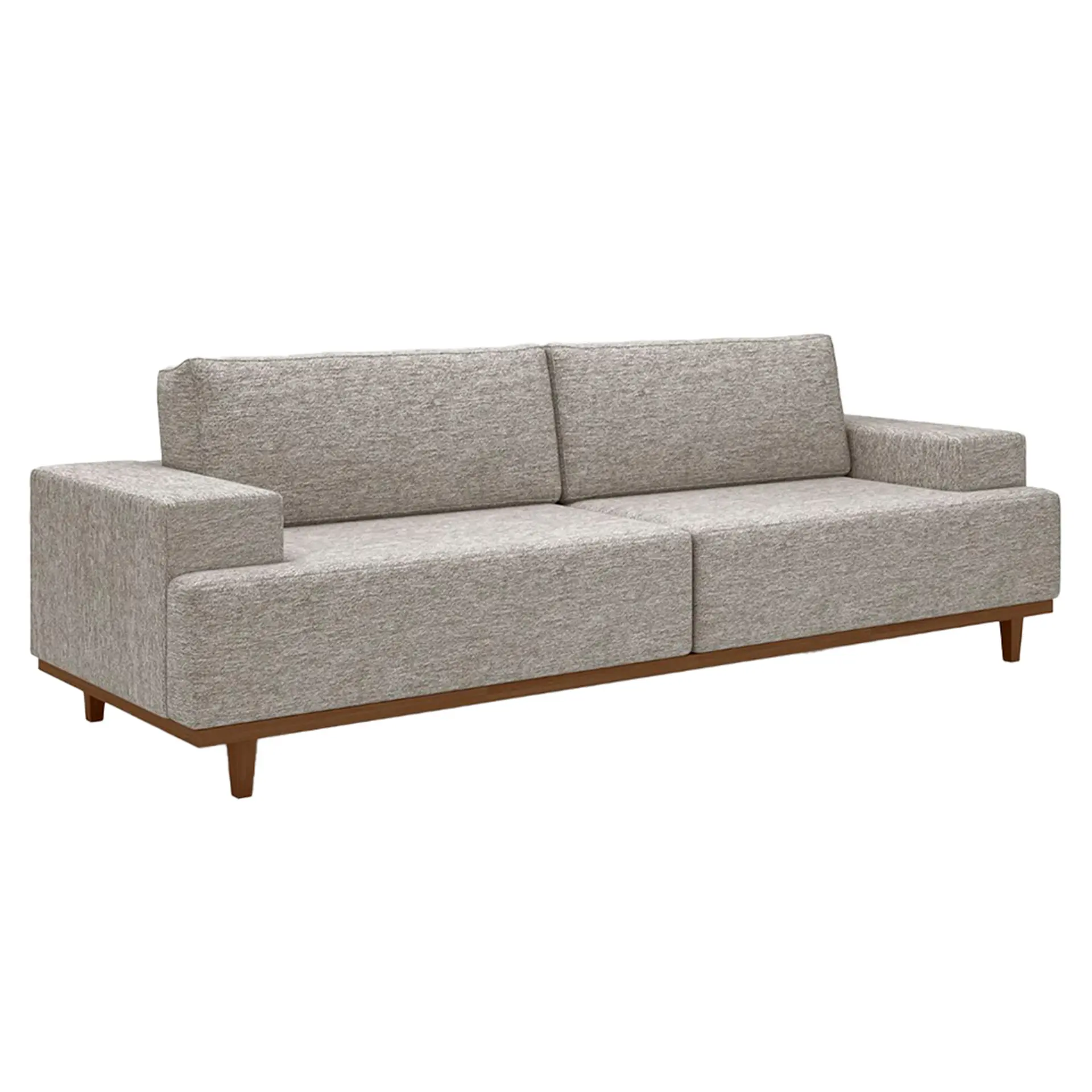 Sofá 3 Lugares 254cm Pluma Mumbai - Linho Bege