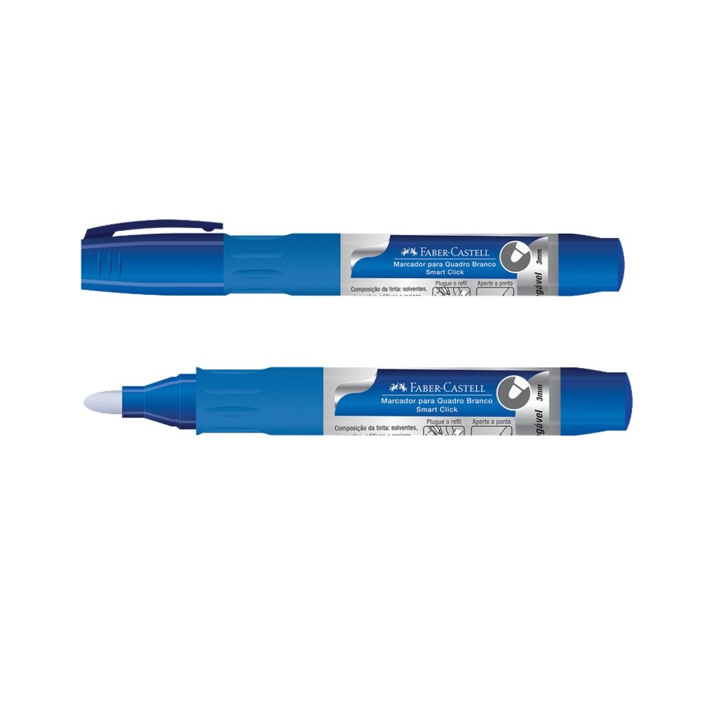 Caneta Quadro Branco Regarregável 3,0mm Caixa com 12 Unidades Azul - Faber Castell - MQB/AZ