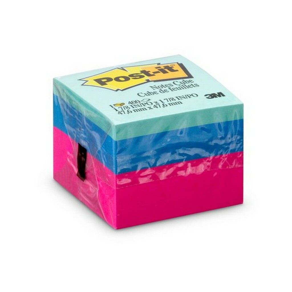 Bloco de Notas Adesivo 47,6x47,6mm 400 Folhas Cubinho 3 Cores - Post-it - 3M - HB004434955