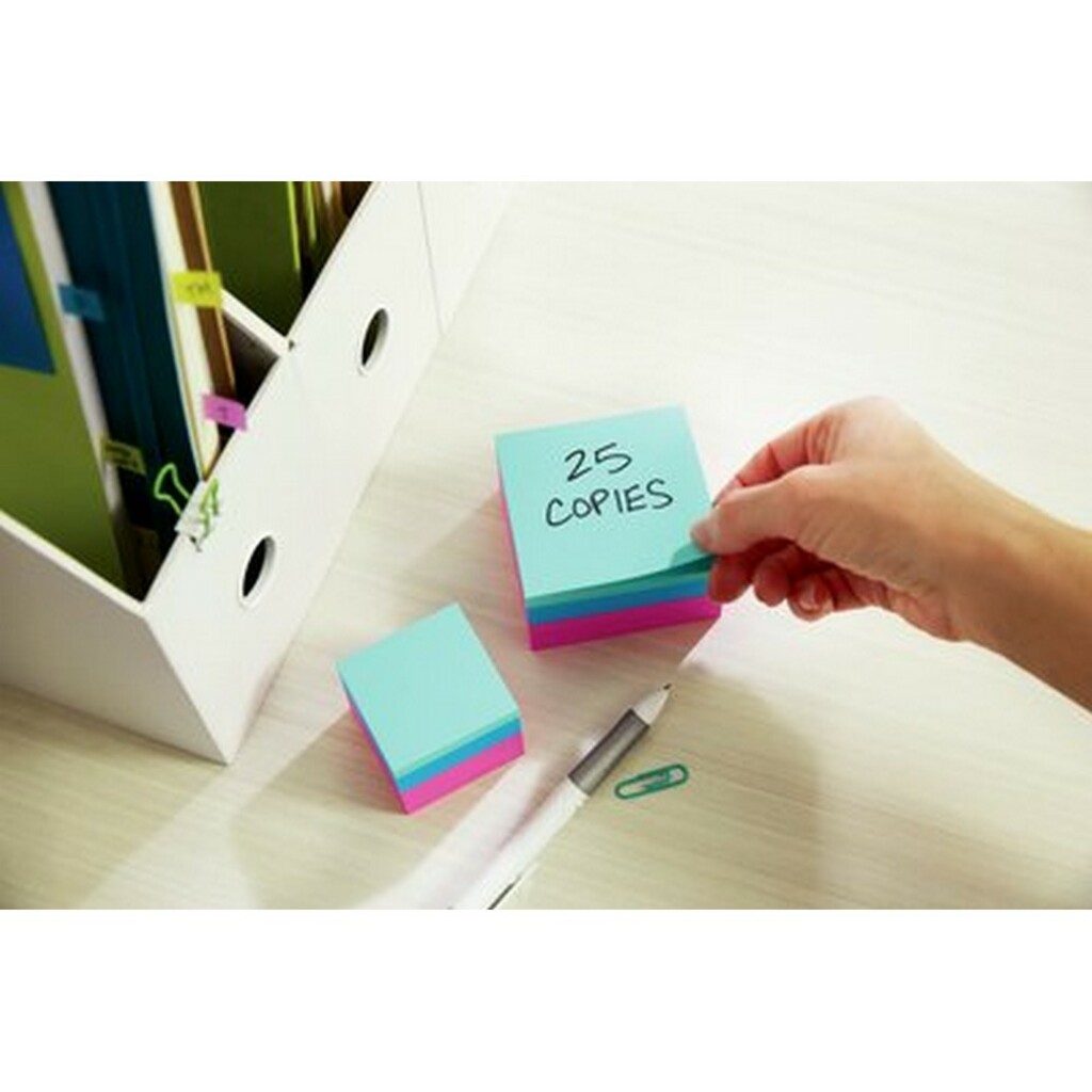 Bloco de Notas Adesivo 47,6x47,6mm 400 Folhas Cubinho 3 Cores - Post-it - 3M - HB004434955