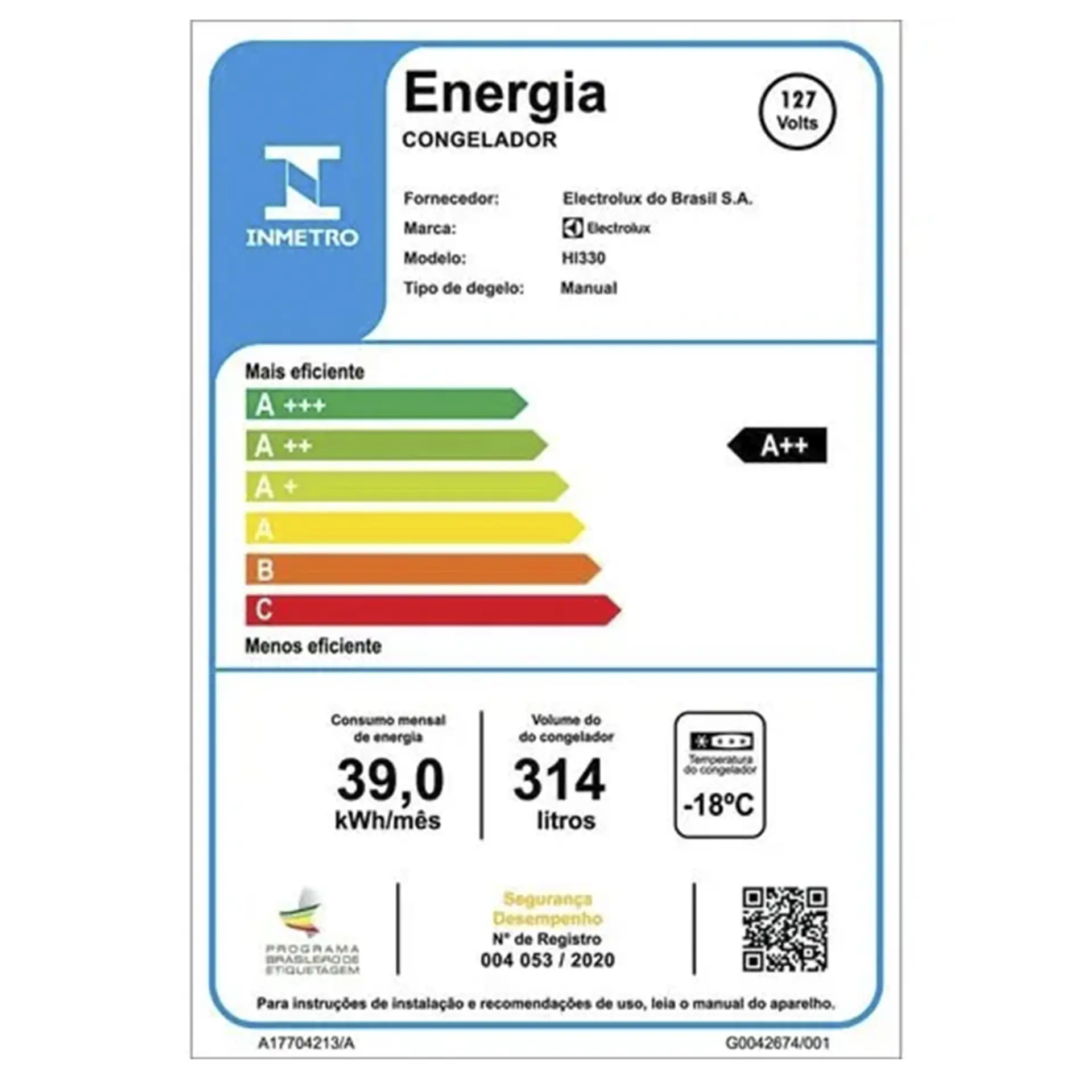 Freezer Electrolux 314L 1 Porta Horizontal Cycle Defrost Inverter HI330 - Branco - 110 Volts