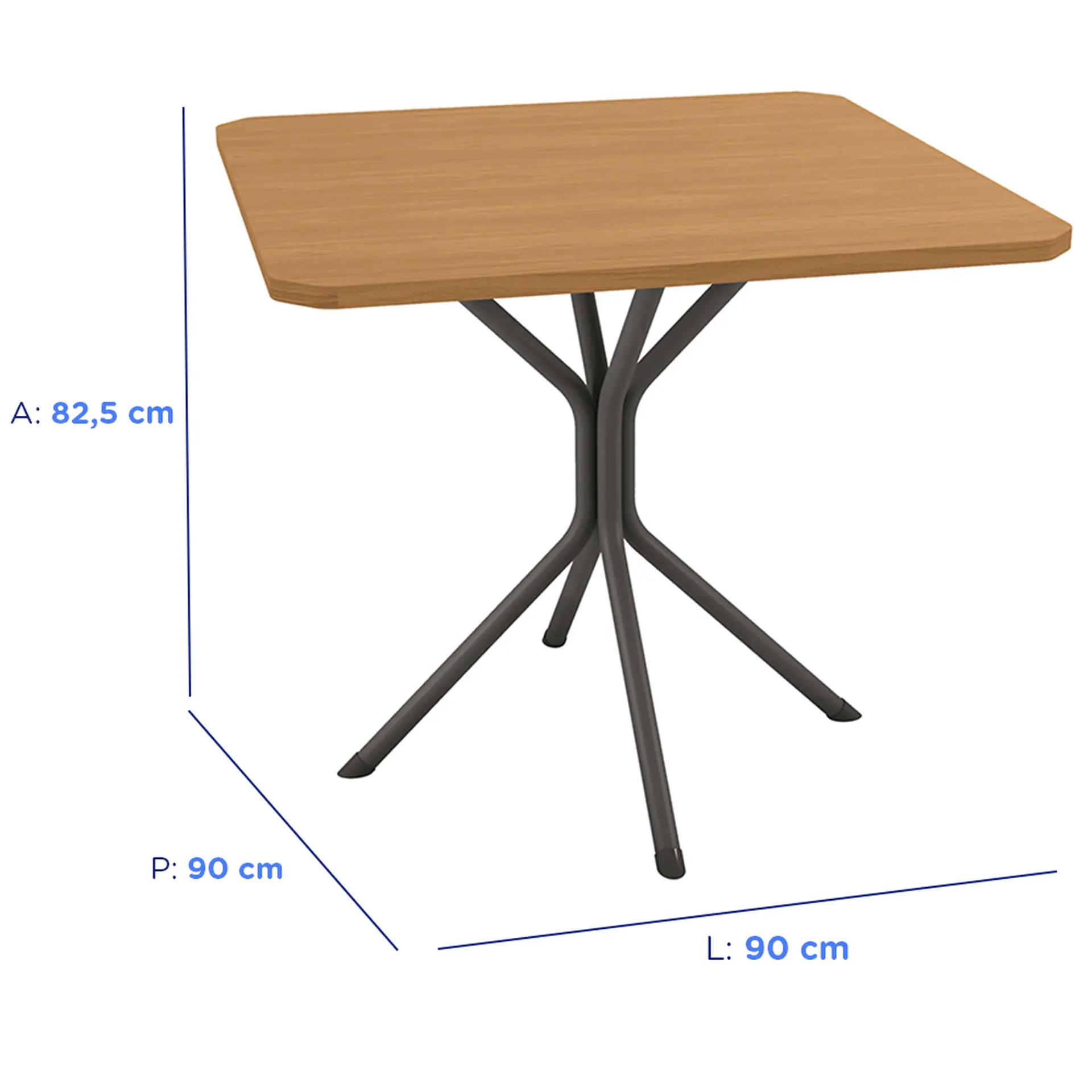 Conjunto de Mesa 4 Cadeiras Tampo MDP com Assento Estofado Creta Kappesberg - Preto Fosco/Canela
