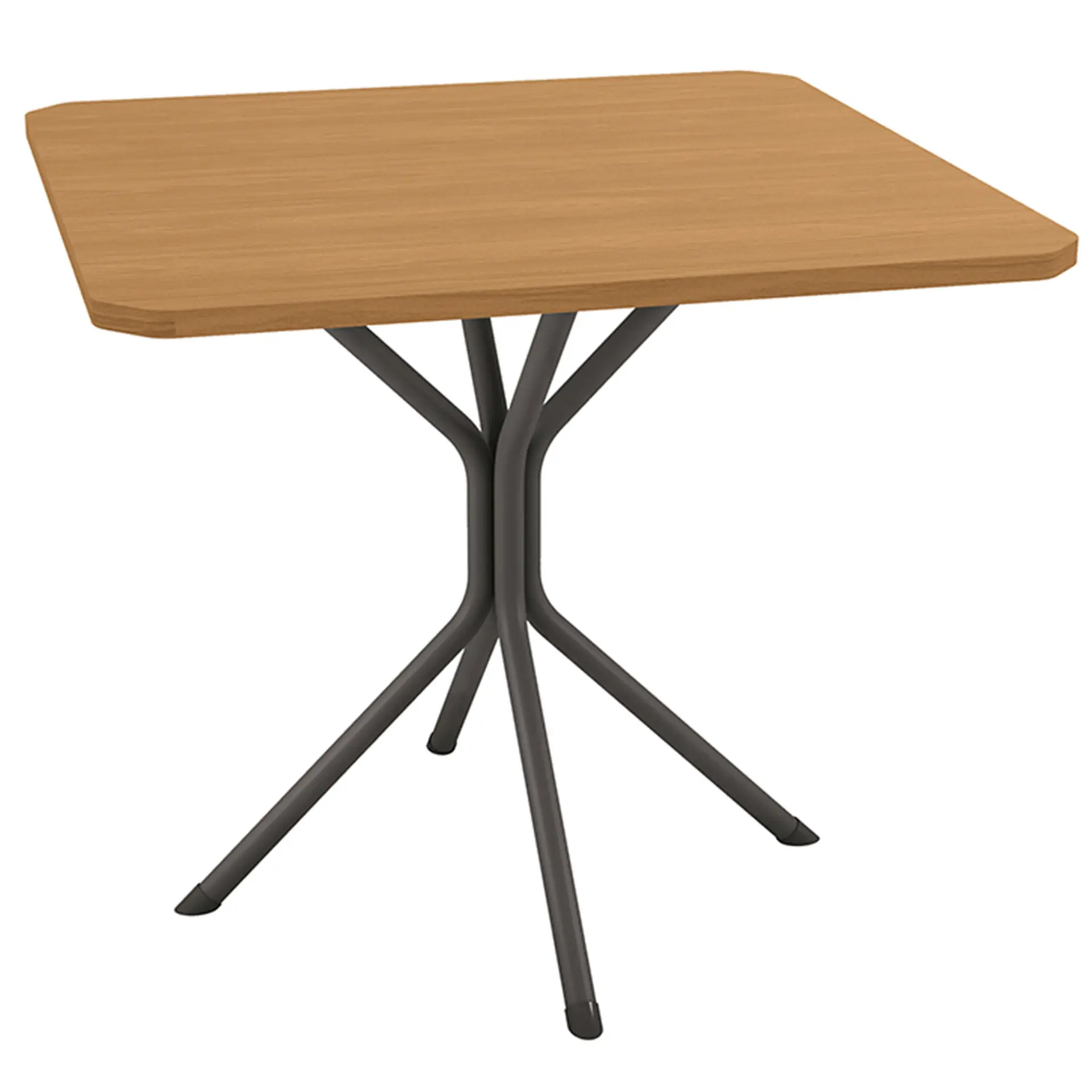 Conjunto de Mesa 4 Cadeiras Tampo MDP com Assento Estofado Creta Kappesberg - Preto Fosco/Canela