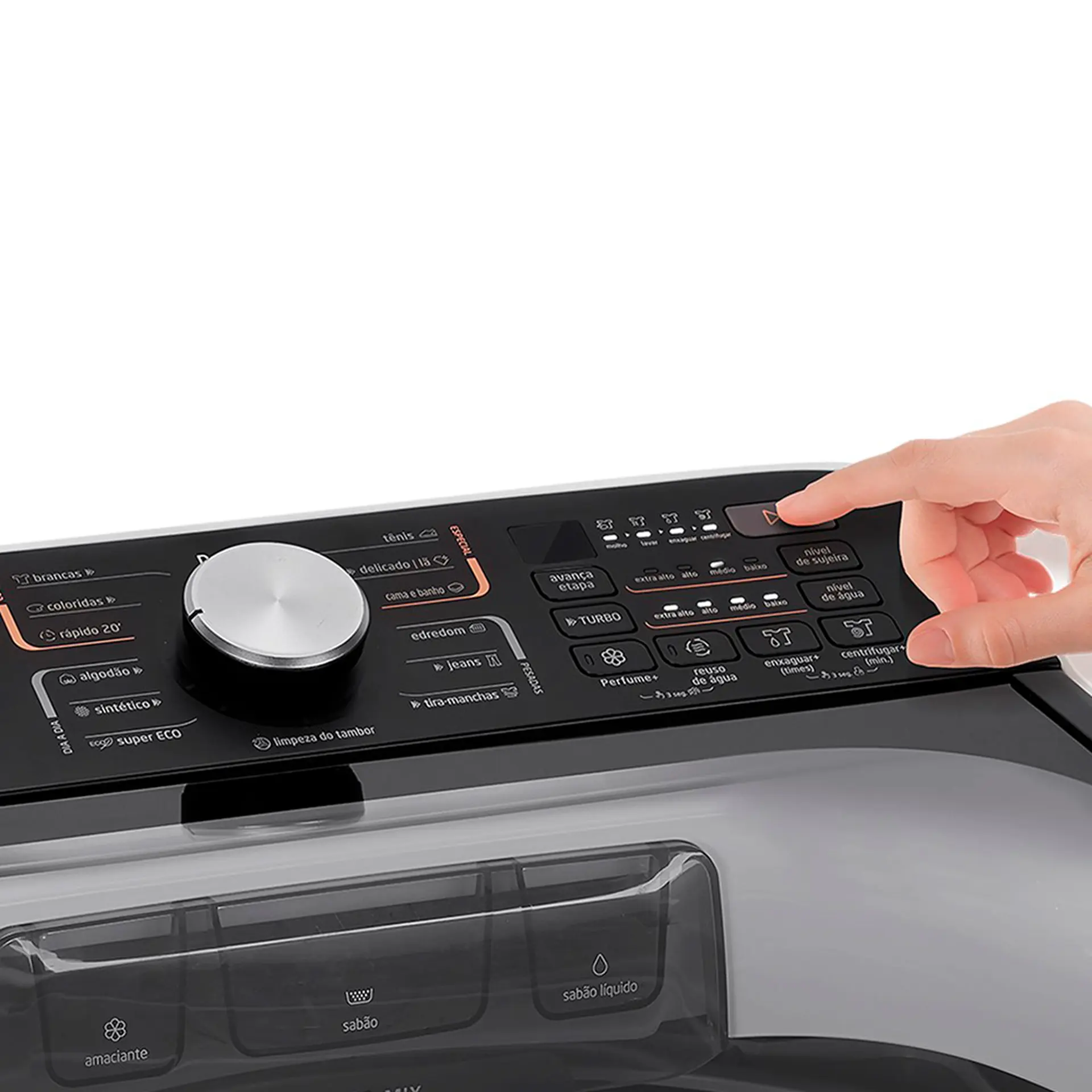 Máquina de Lavar Midea Wave Agitador 13kg Automática Cesto Inox - Branco - 110 Volts