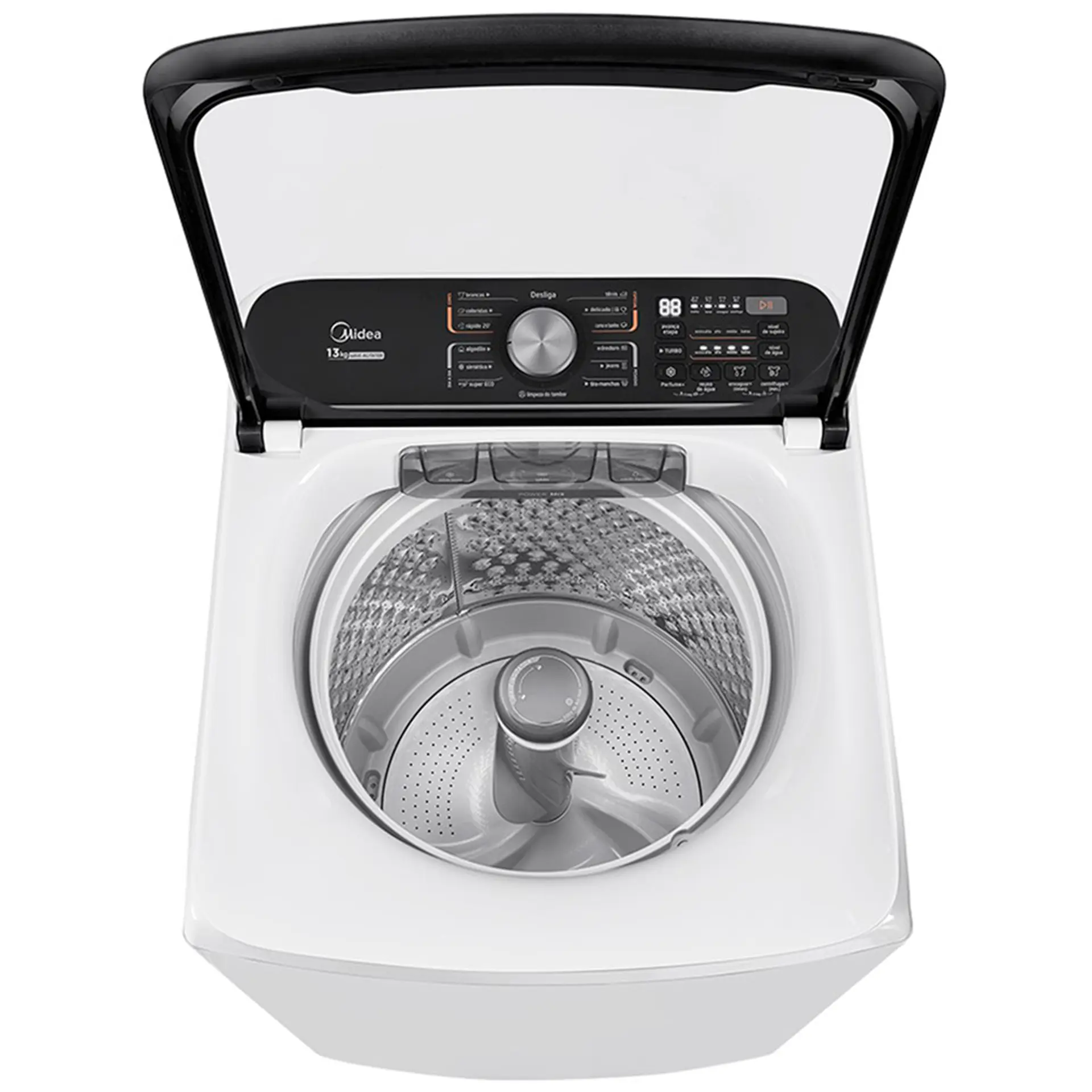 Máquina de Lavar Midea Wave Agitador 13kg Automática Cesto Inox - Branco - 110 Volts