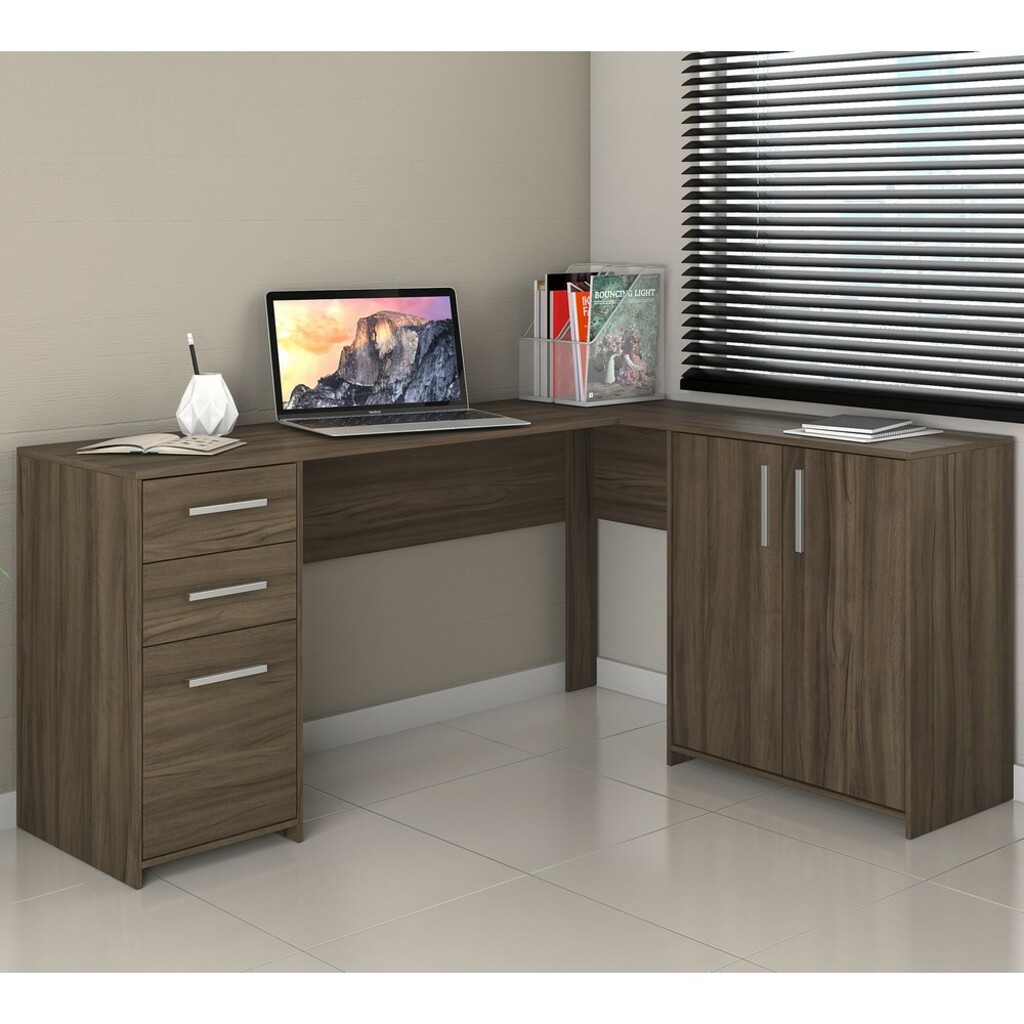Mesa para Escritório 2 Gavetas 3 Portas Nogal Trend Notável Office - NT2005/313960