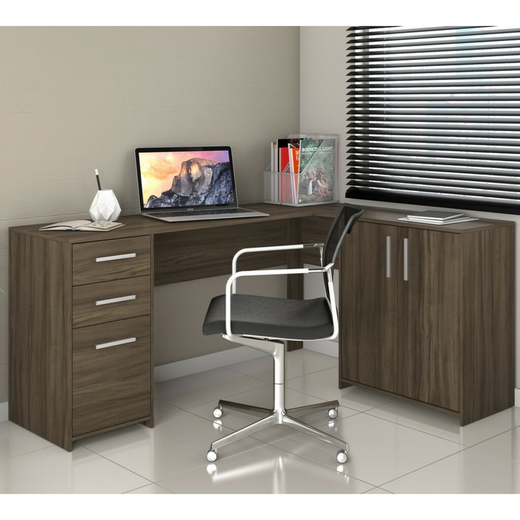 Mesa para Escritório 2 Gavetas 3 Portas Nogal Trend Notável Office - NT2005/313960