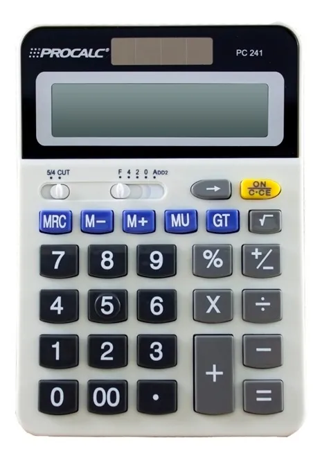Calculadora Procalc Mesa 12 Dígitos Preto e Cinza