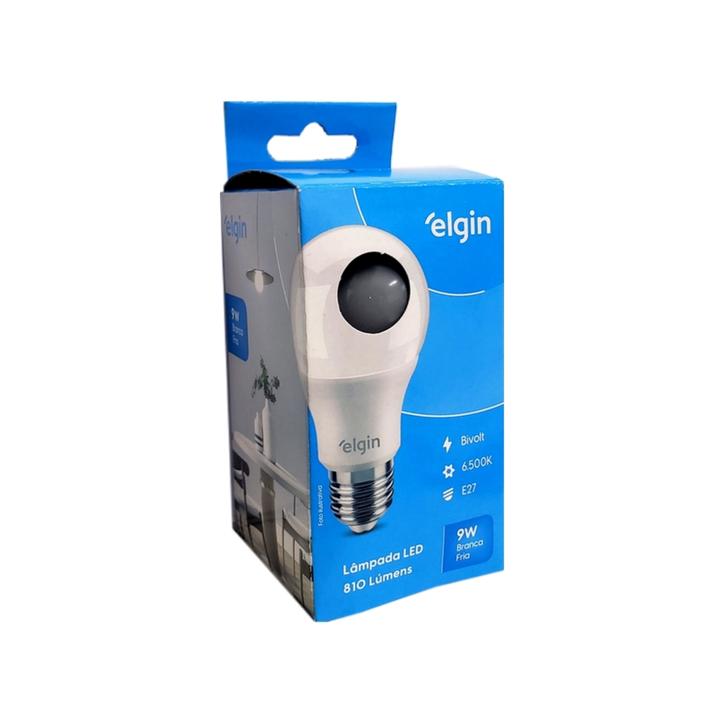 Lâmpada Led Bulbo 9 Watts E27 Branco 6500K Bivolt Elgin - 48BLED2F09YU