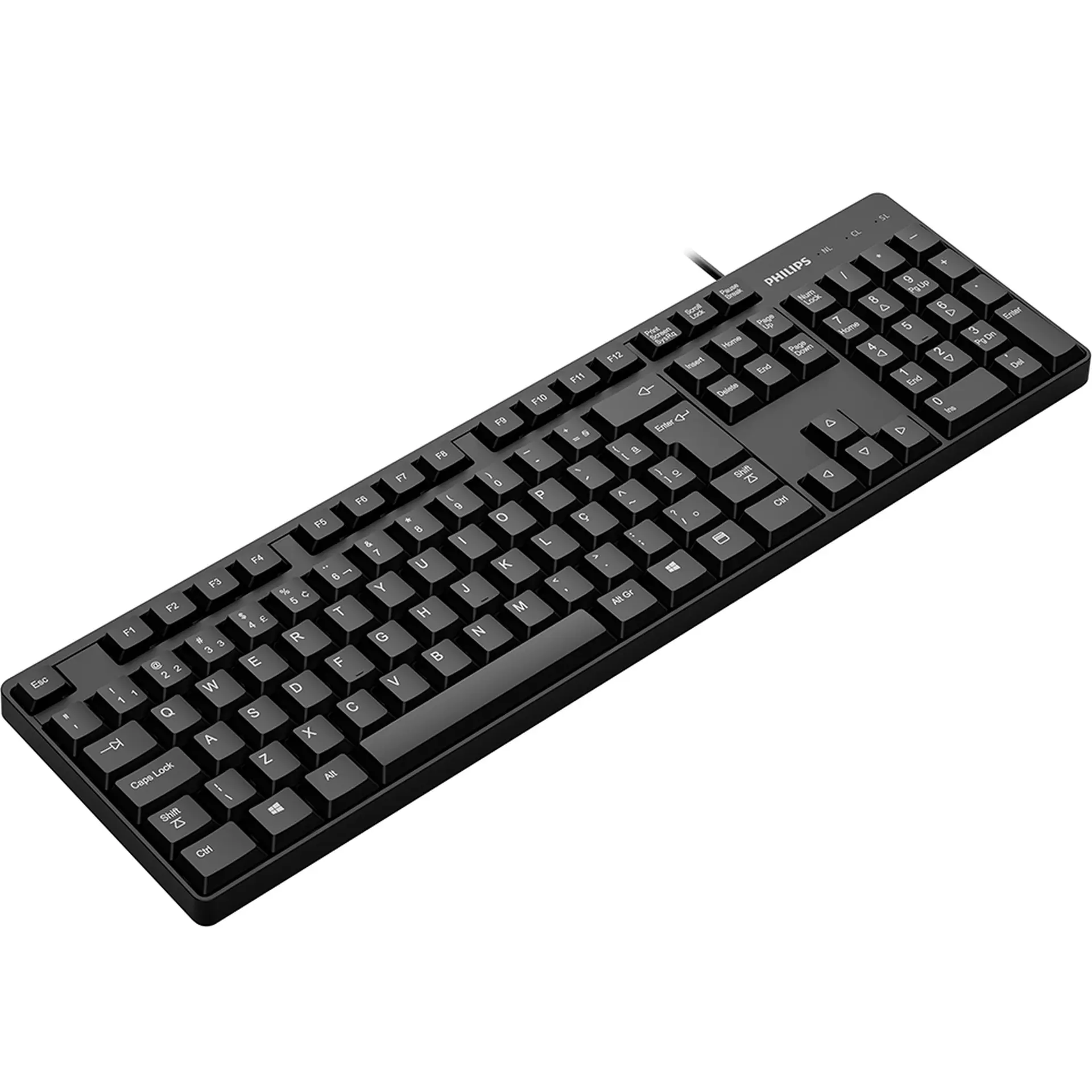 Teclado com Fio Philips SPK625 USB ABNT2 com 107 Teclas - Preto