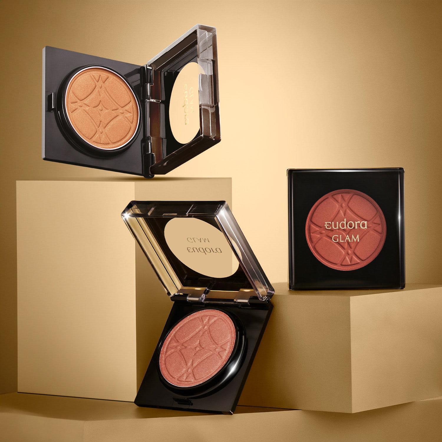 Blush em Pó Pêssego Peach Bellini Eudora Glam 5g