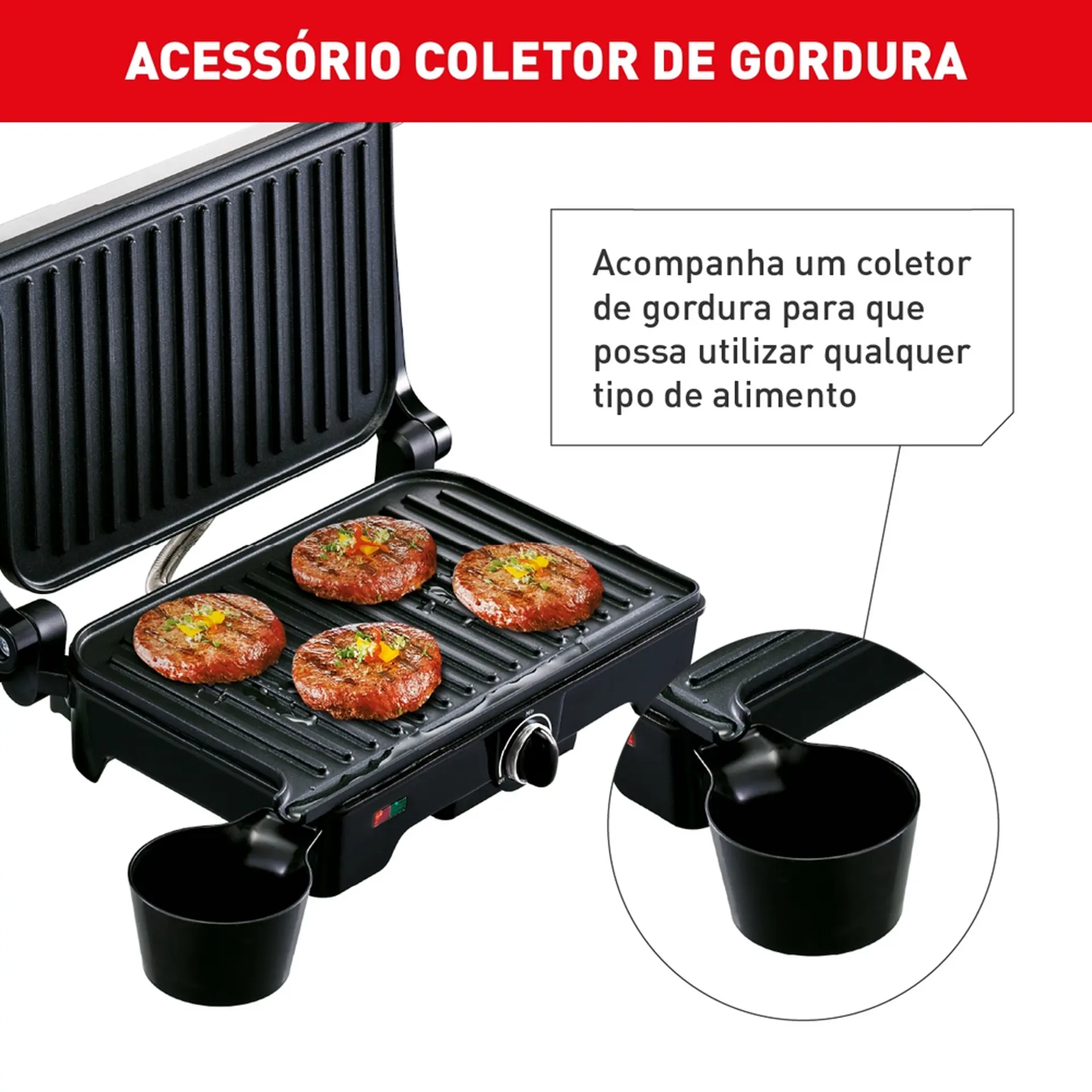 Grill Sanduicheira Arno GNOX Dual Abertura 180º 1100W - Inox - 110 Volts