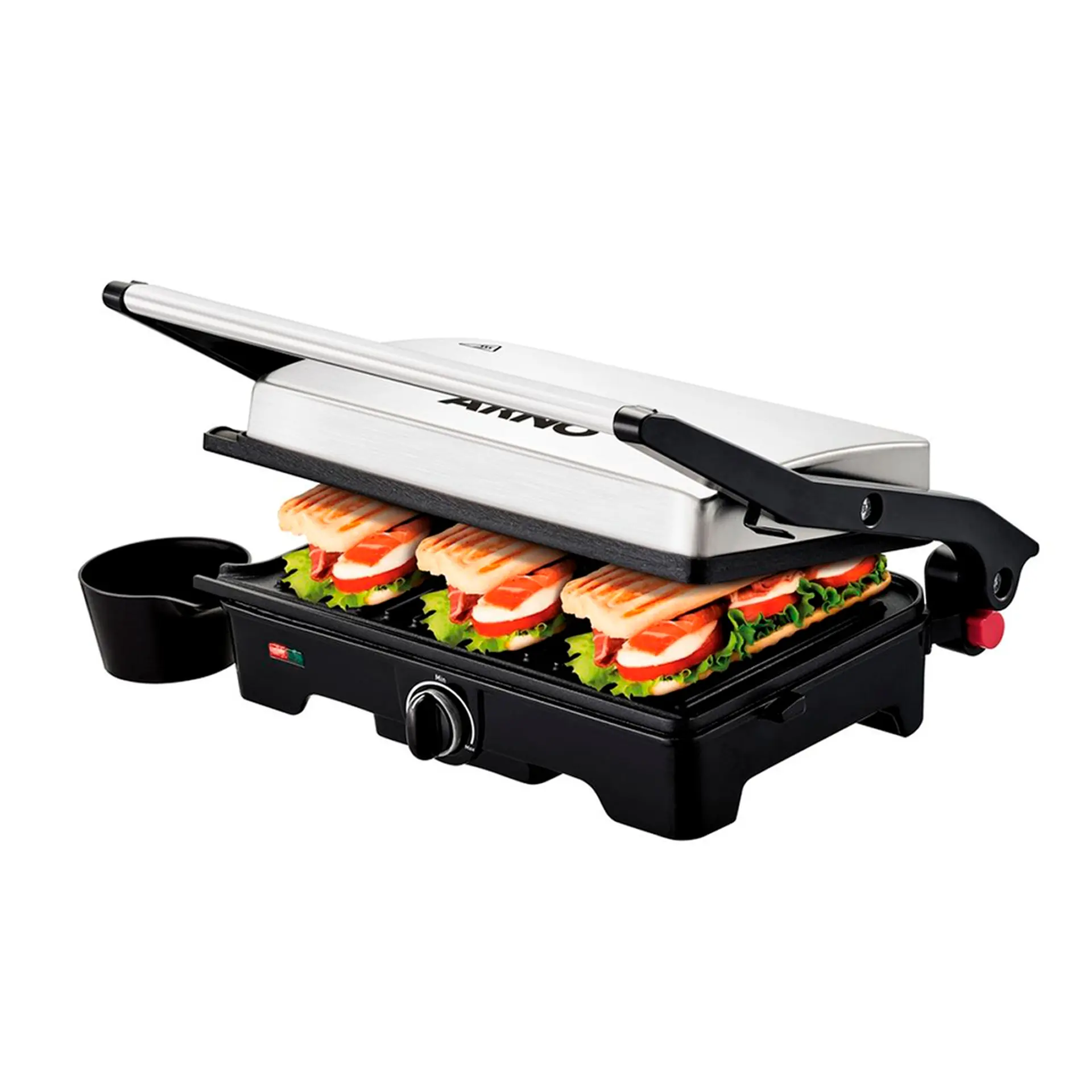 Grill Sanduicheira Arno GNOX Dual Abertura 180º 1100W - Inox - 110 Volts