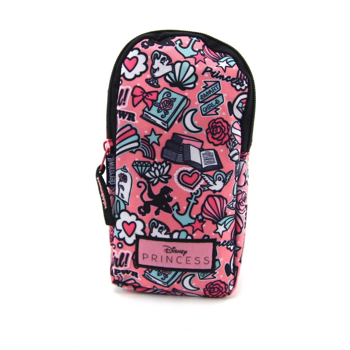 Estojo Escolar DMW Soft Princesas Florido com Elástico Rosa