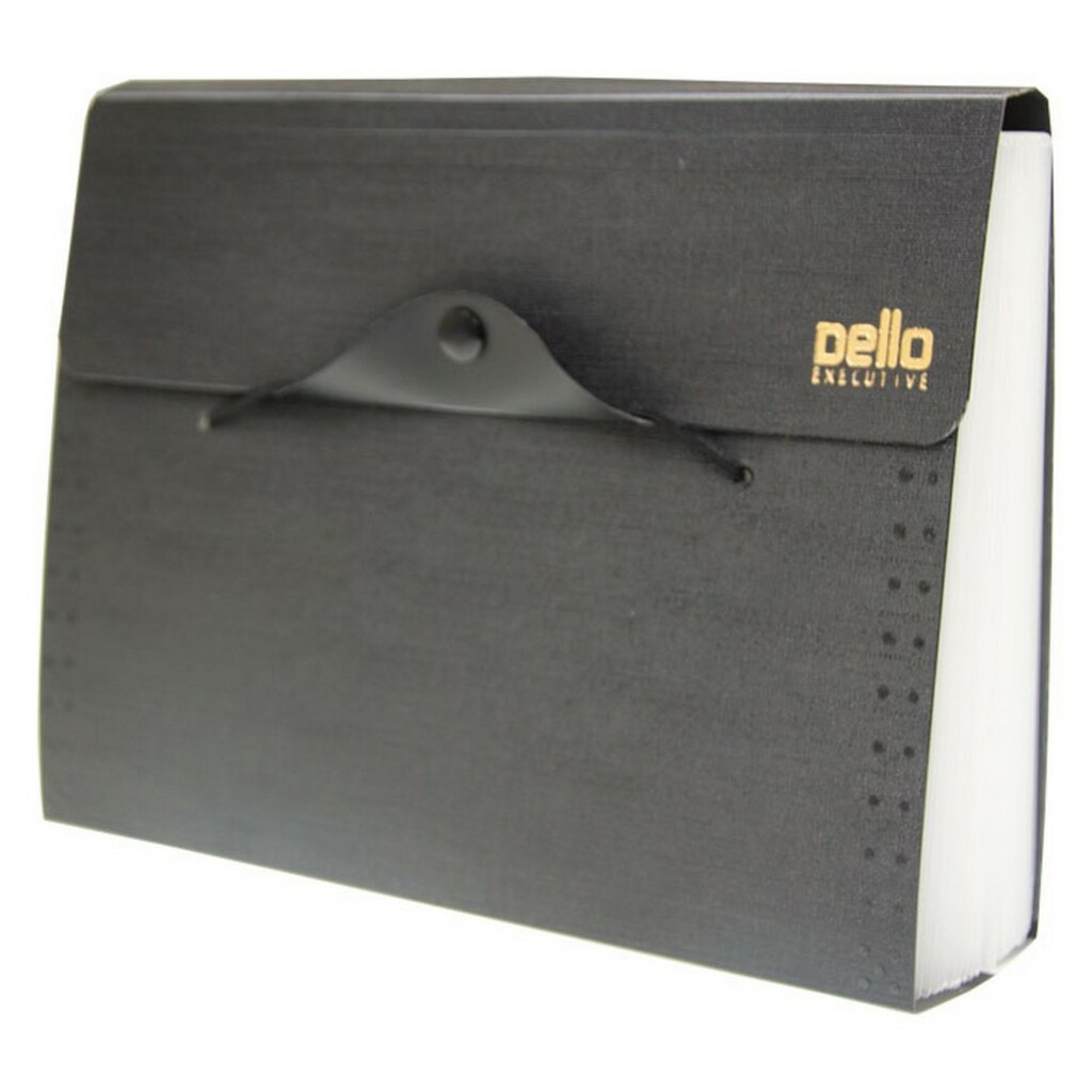 Pasta Sanfonada Executive Duplicata com 31 Divisórias Preto Unitário Dello - 6082.P.0006