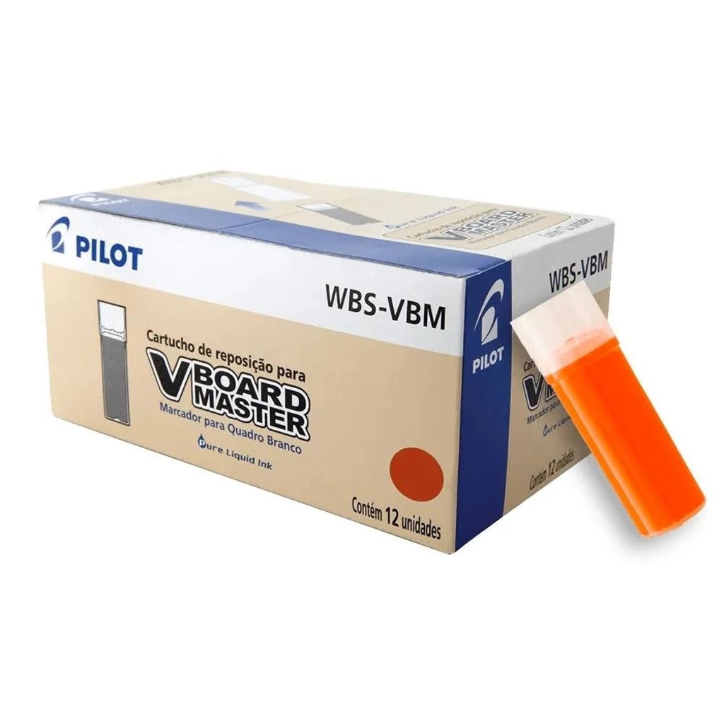 Refil para Caneta Marcador Quadro Branco 5,5ml Caixa com 12 Unidades Laranja - Pilot - WBS-VBM LA
