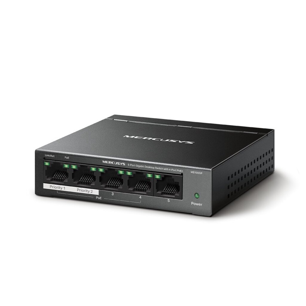Switch PoE+ Mercusys MS105GP 5 Portas 10/100/1000 Mbps