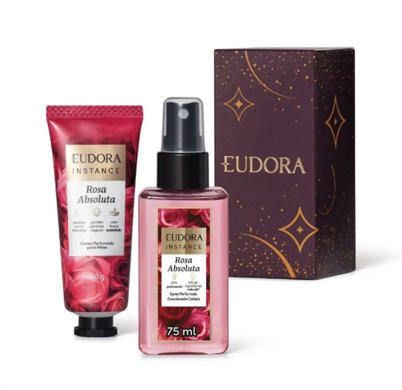 Kit Presente Eudora Instance Rosa Absoluta Body Spray + Creme Mãos