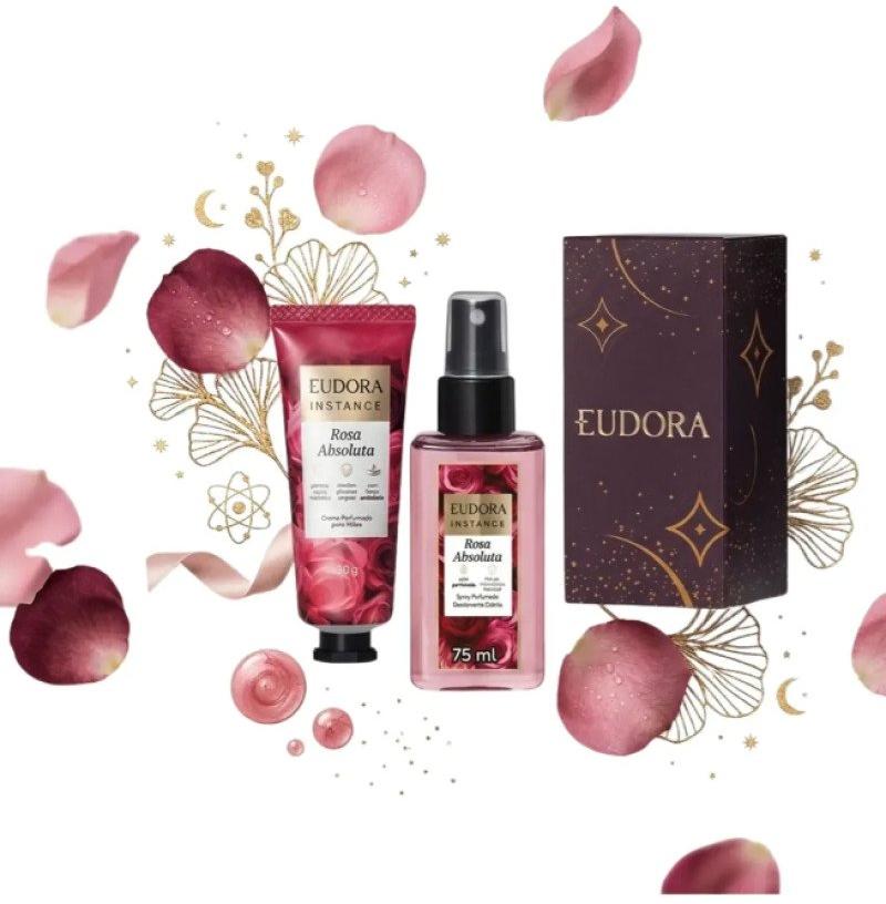 Kit Presente Eudora Instance Rosa Absoluta Body Spray + Creme Mãos