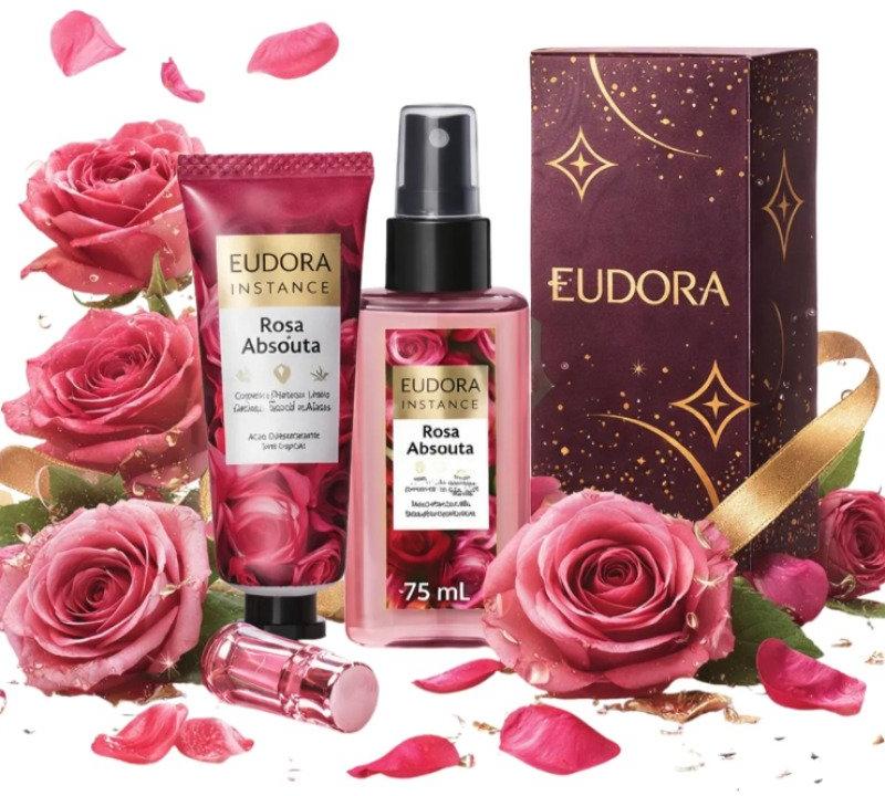 Kit Presente Eudora Instance Rosa Absoluta Body Spray + Creme Mãos