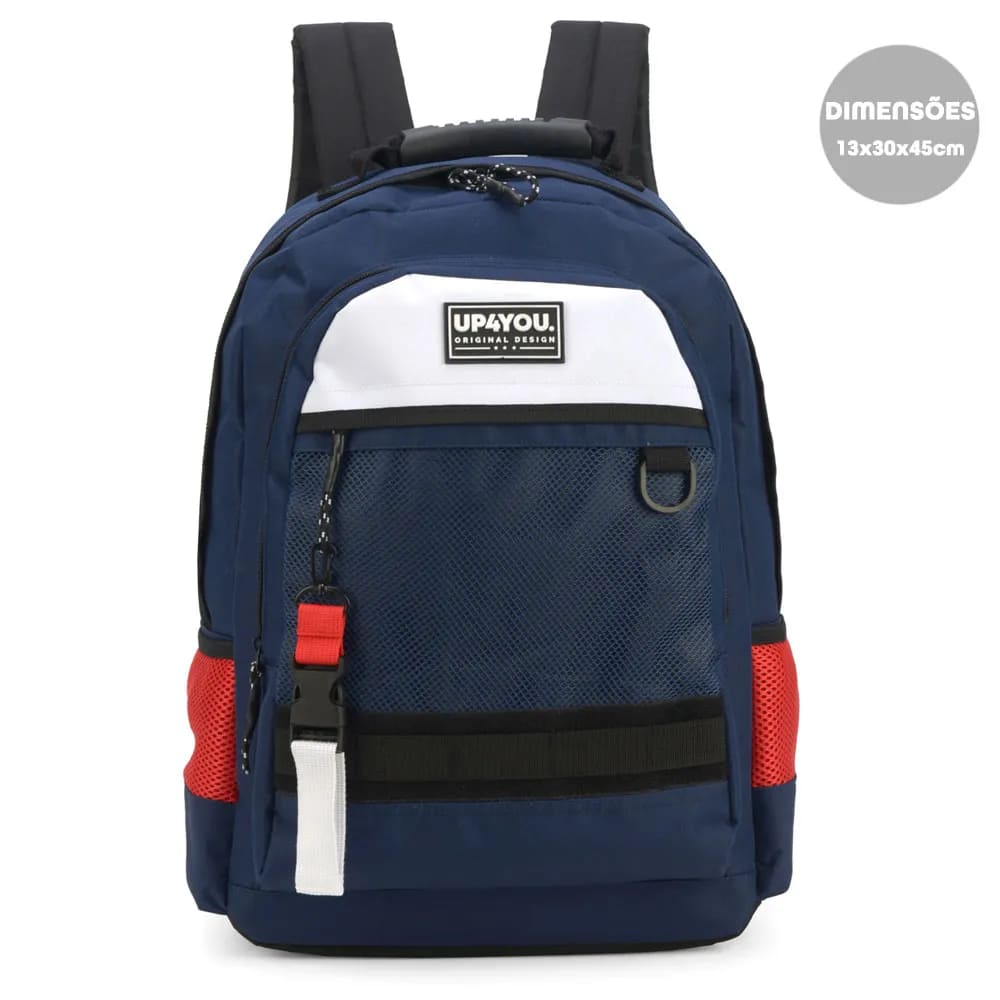 Mochila Costa Luxcel Up4you Laptop Grande com Detalhes Azul
