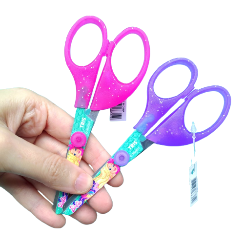 Tesoura TRIS Barbie Escolar 13cm Lâminas Decoradas Sortido