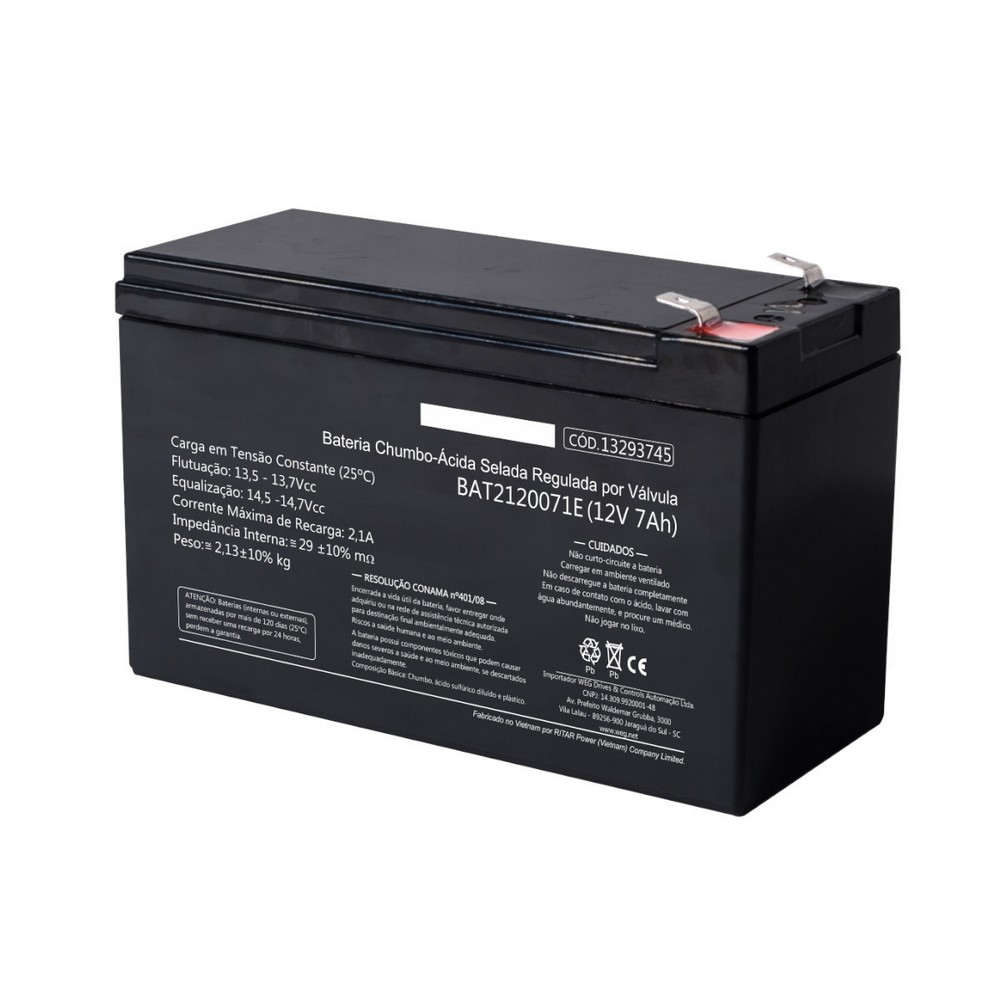 Bateria Selada para Alarmes e No-breaks 7Ah 12V WEG 13293745