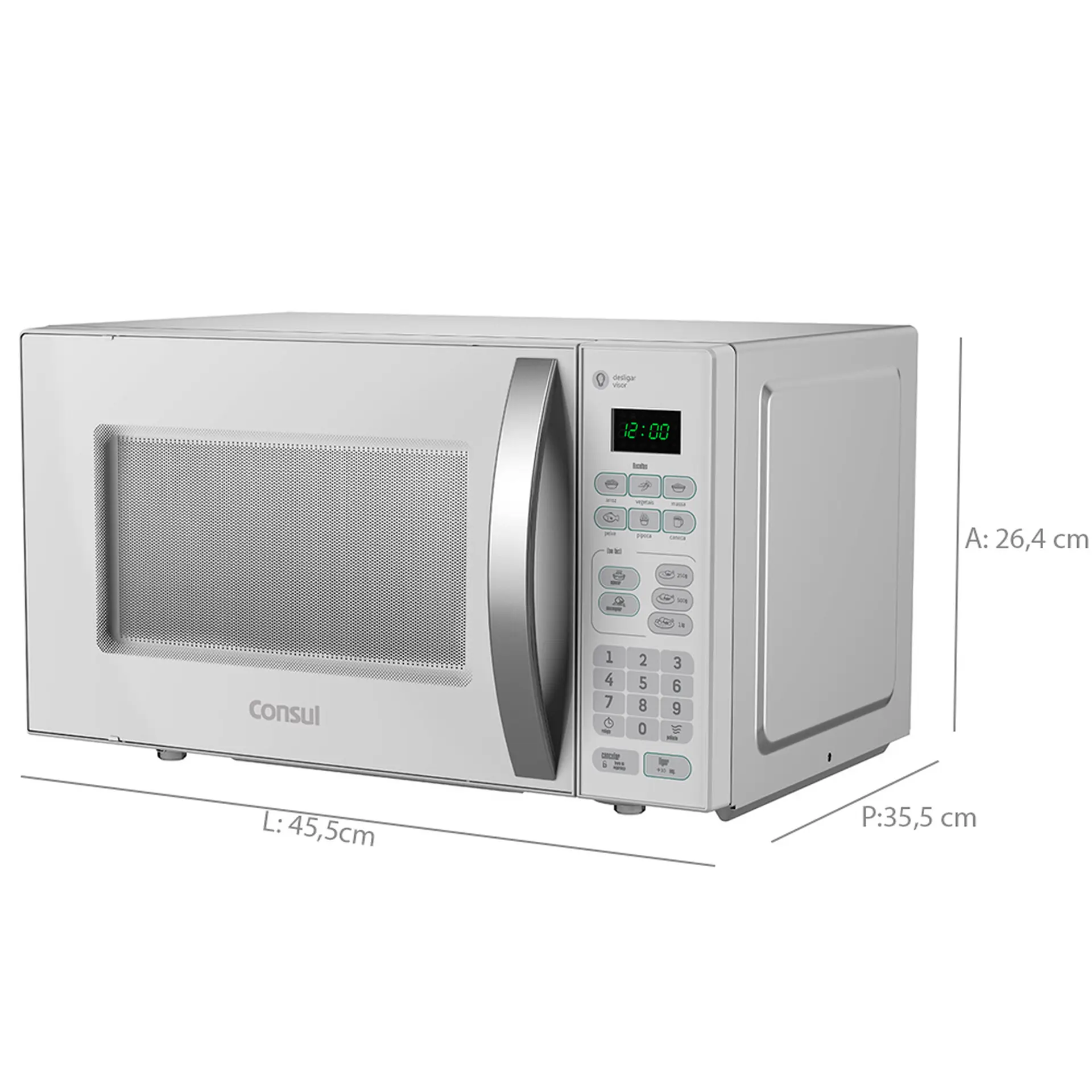 Micro-ondas Consul 20L 620W Função Descongelar Trava Painel CMA20BB - Branco - 110 Volts