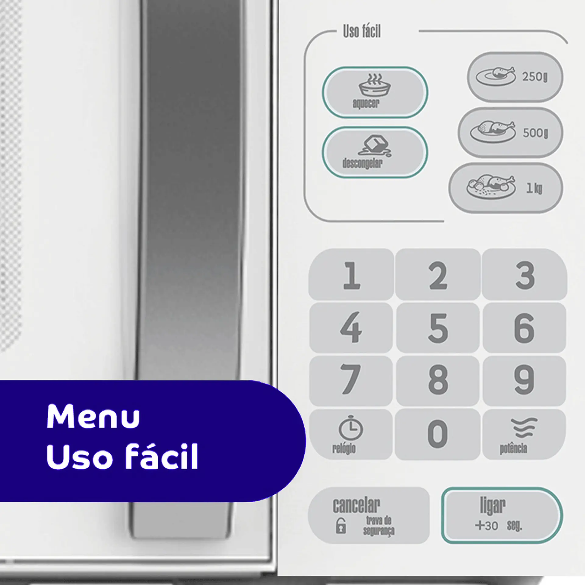 Micro-ondas Consul 20L 620W Função Descongelar Trava Painel CMA20BB - Branco - 110 Volts