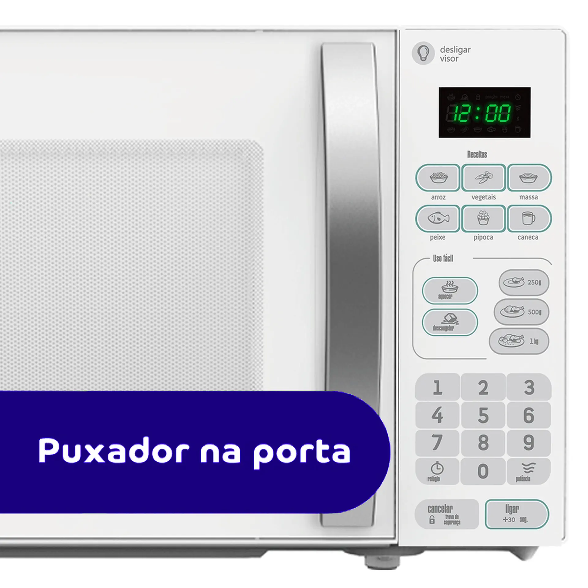 Micro-ondas Consul 20L 620W Função Descongelar Trava Painel CMA20BB - Branco - 110 Volts