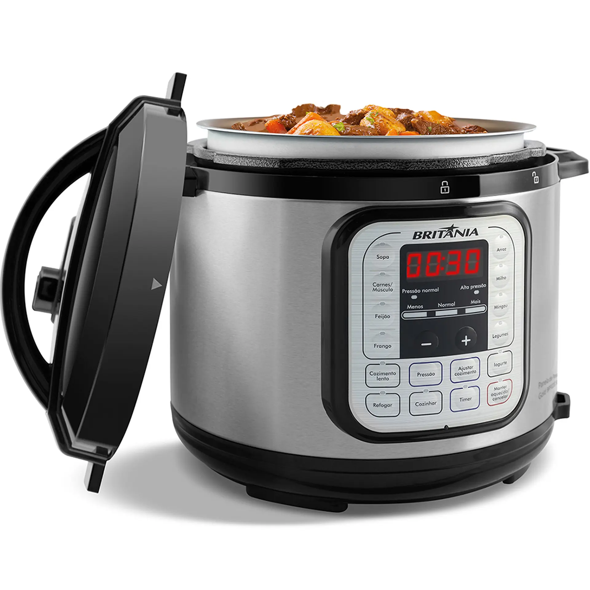 Panela Elétrica de Pressão Britânia 10 Xícaras 5L Gold BPP02G - Preto/Inox - 220 Volts