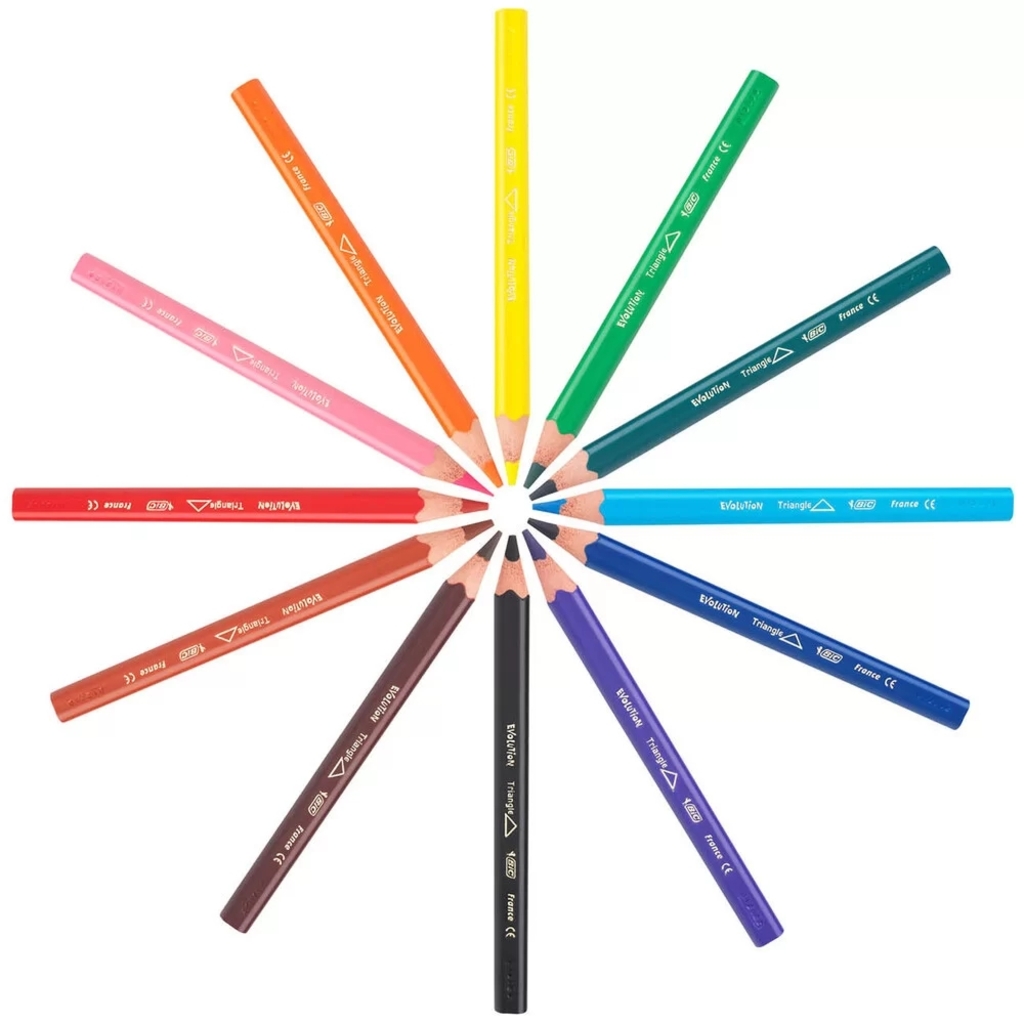 Lápis de Cor 12 Cores Triangular Gigante - Bic - 891853