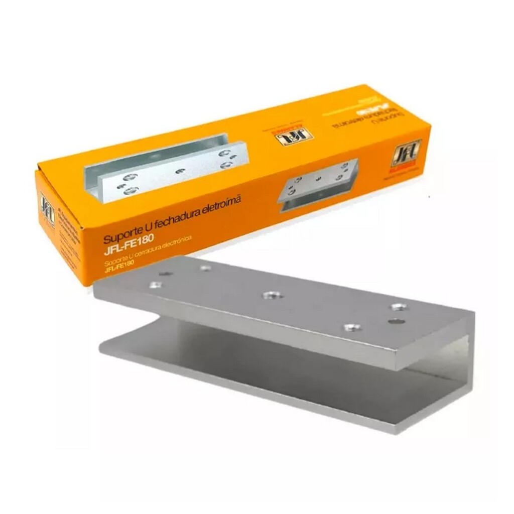 Suporte para Fechadura Eletroimã  U Aço Inox JFL - JFL-FE180 U