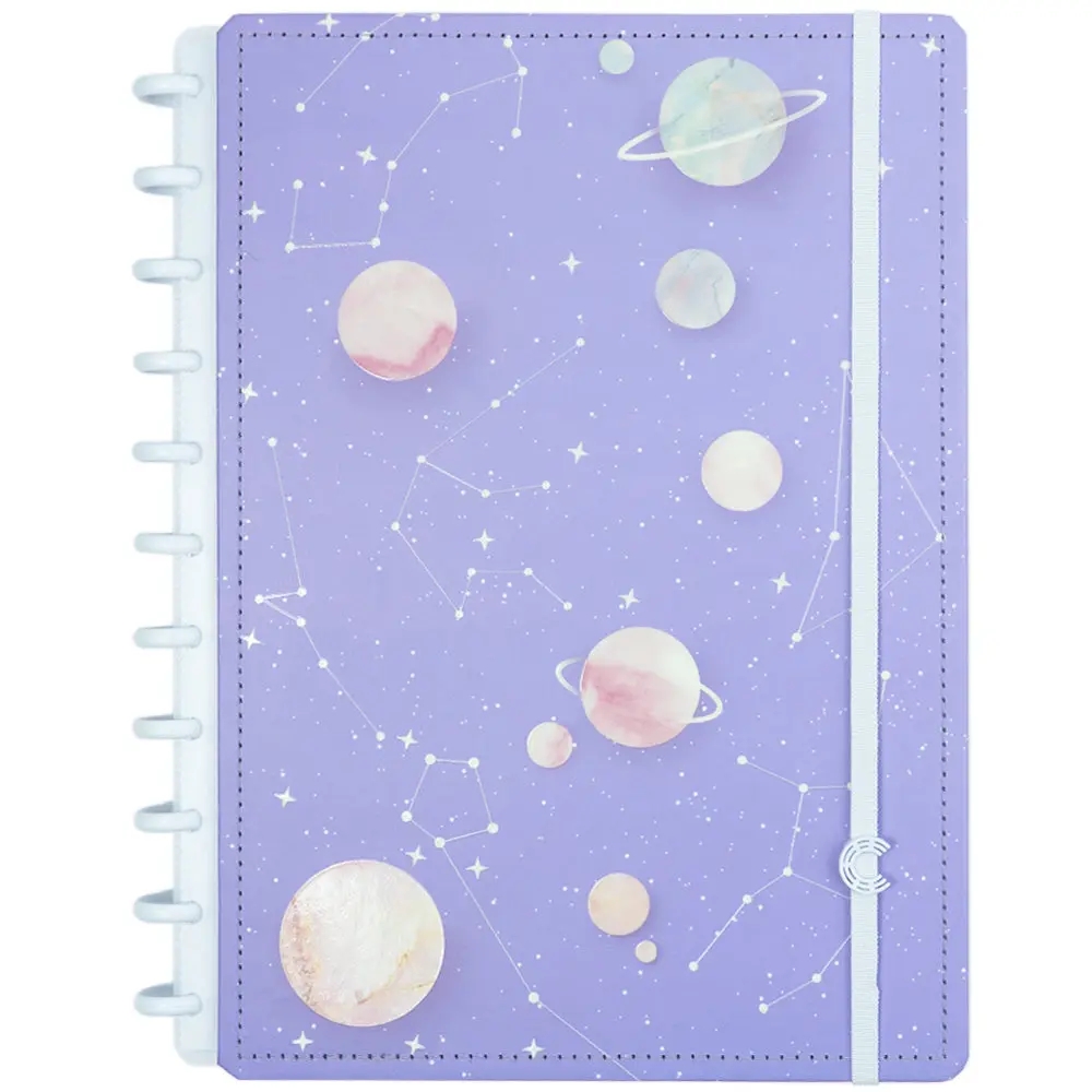 Caderno Inteligente Purple Galaxy By Gocase Grande 60 Folhas com Pauta e 20 Folhas Lisas