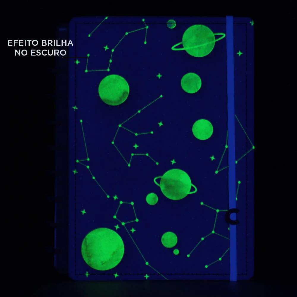 Caderno Inteligente Purple Galaxy By Gocase Grande 60 Folhas com Pauta e 20 Folhas Lisas