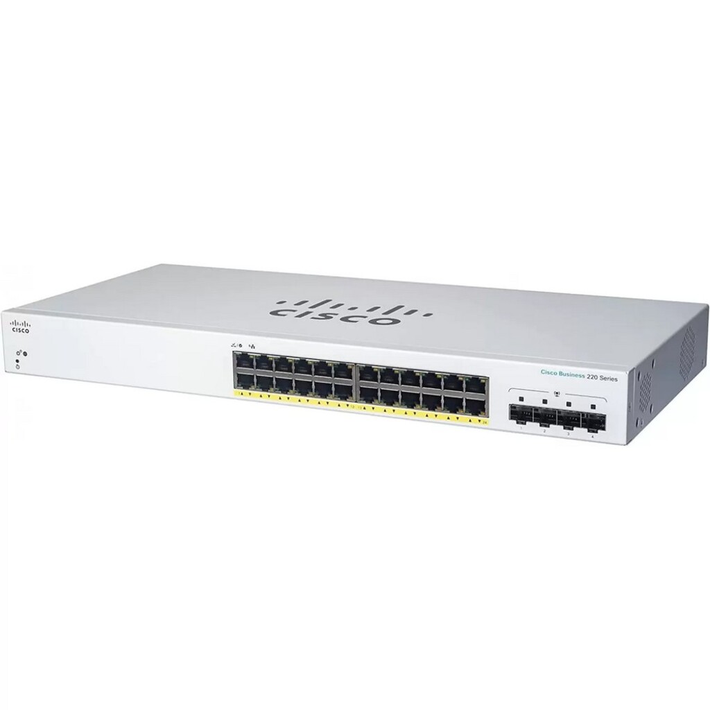 Switch Gerenciável Cisco SG220-24T 24 Portas 10/100/1000 Mbps + 4P SFP - CBS220-24T-4G-NA