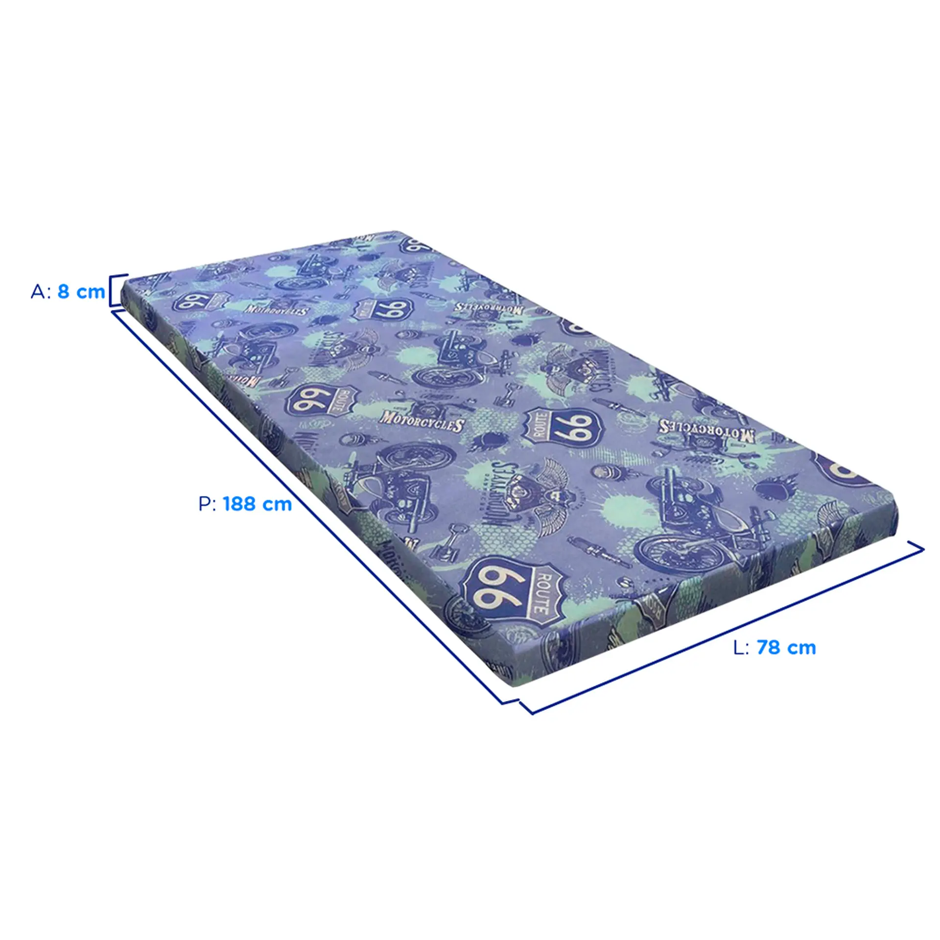 Colchonete Solteiro Espuma D20 Gazin Supreme 188x78cm - Azul