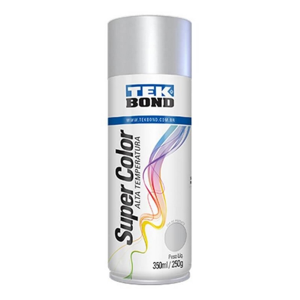 Tinta Spray Super Color Aluminio Alta Temperatura com 350ml/250g Tekbond - 23261006900