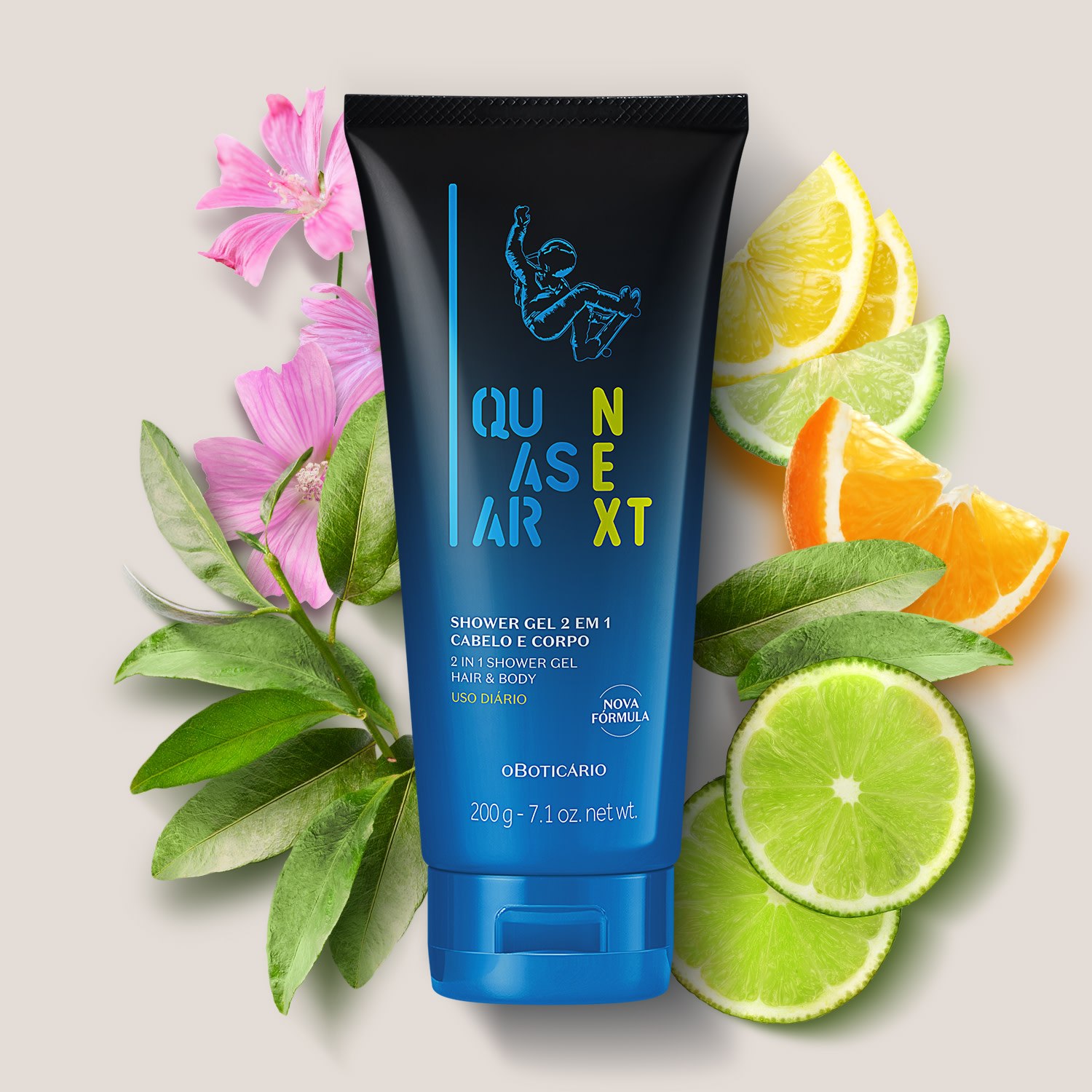 Shower Gel Infantil 2 em 1 Cabelo e Corpo Quasar Next 200g