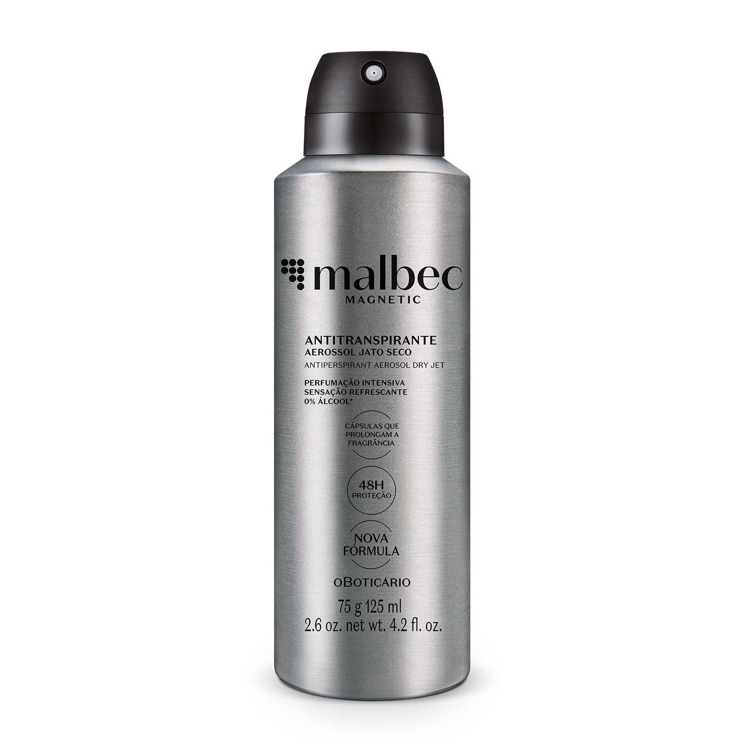 Desodorante Antitranspirante Aerossol Malbec Magnetic 75g/125ml