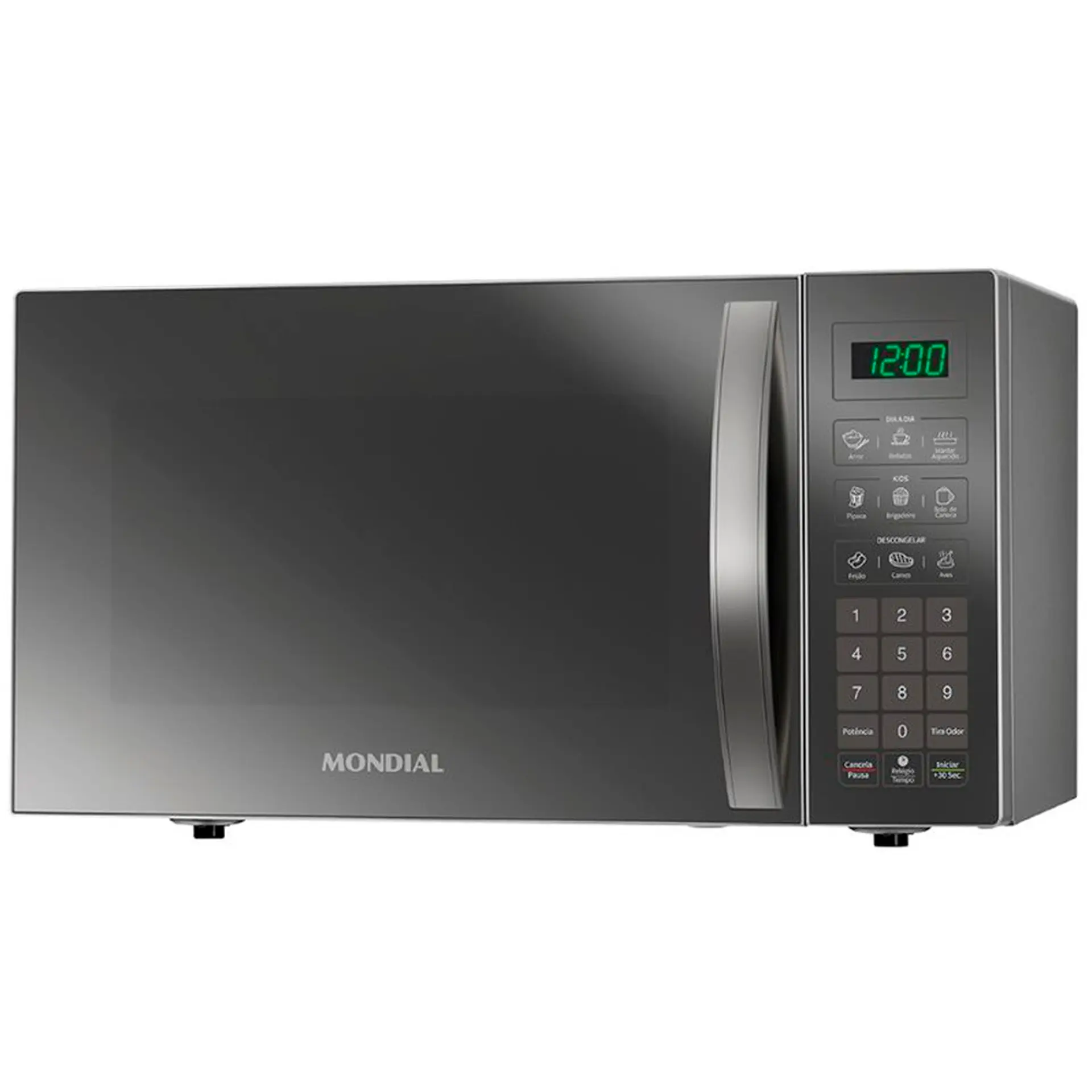 Micro-ondas de Bancada Mondial 34L Espelhado Menu dia a dia MO-02-34-E - Prata/Espelhado - 110 Volts