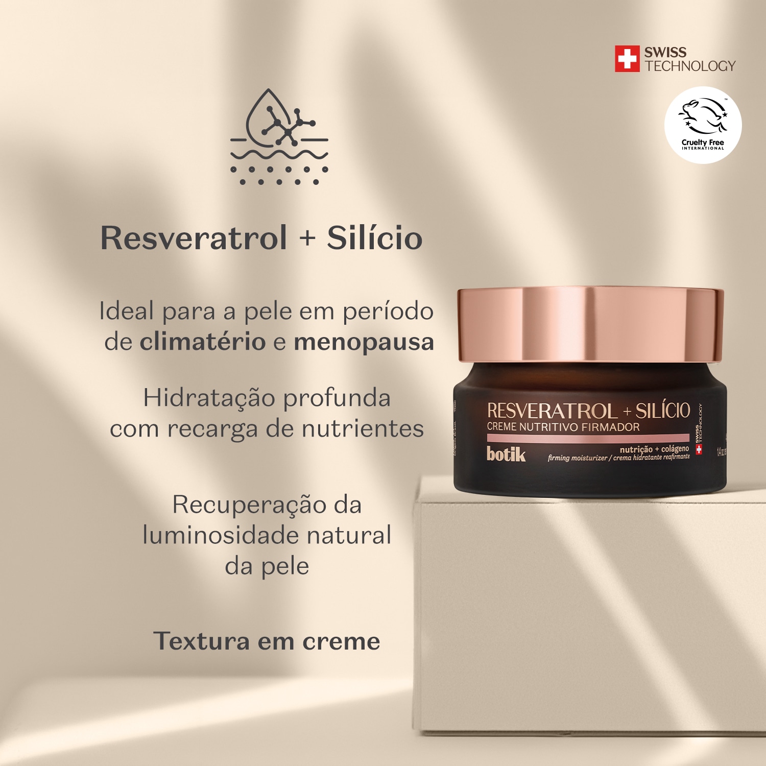 Creme Nutritivo Firmador Botik Resveratrol E Silício 40g