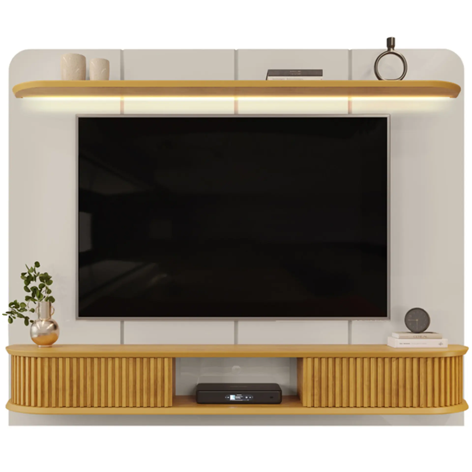 Painel para TV até 75" 2 Portas LED DJ Móveis Capri - BALI/CEDRO