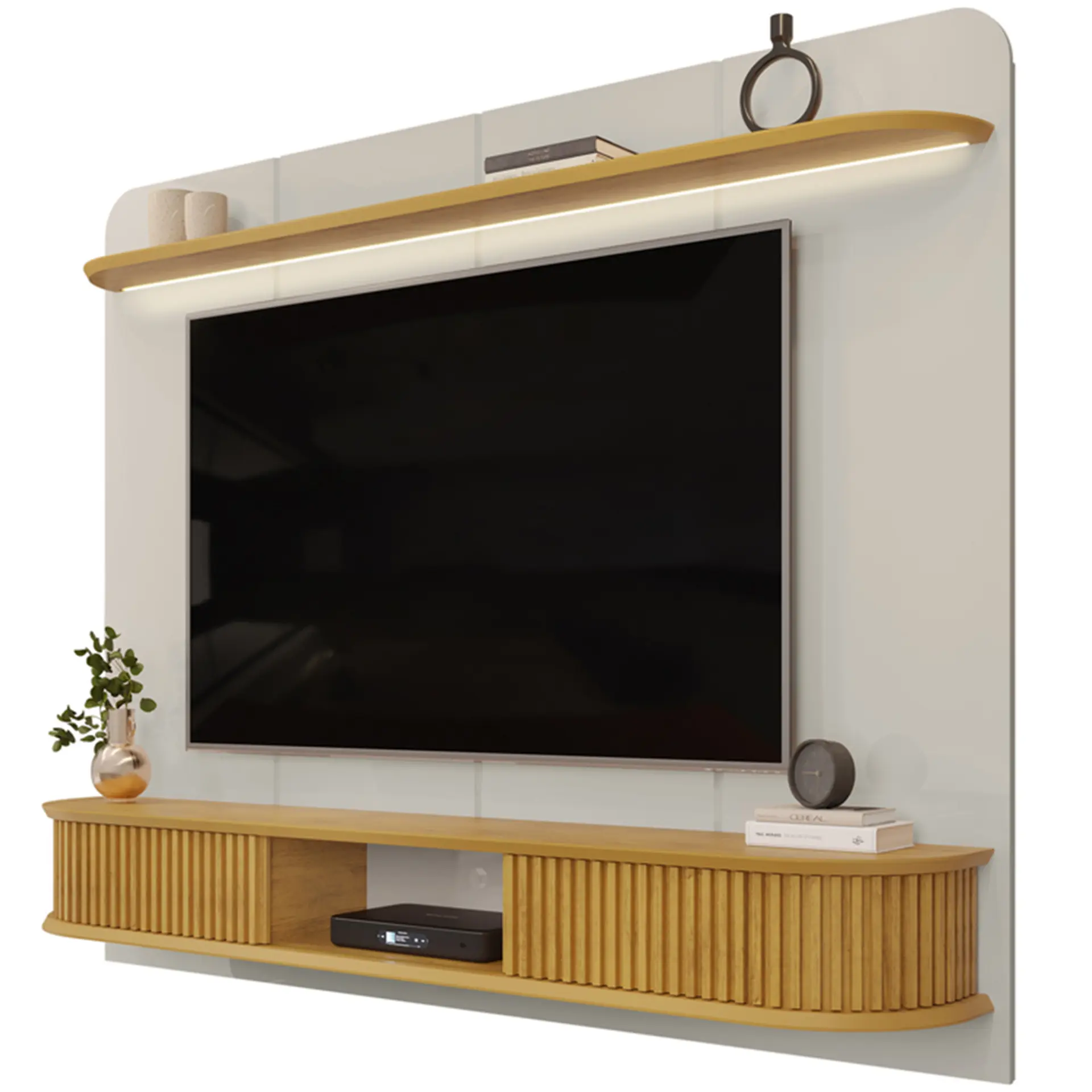 Painel para TV até 75" 2 Portas LED DJ Móveis Capri - BALI/CEDRO
