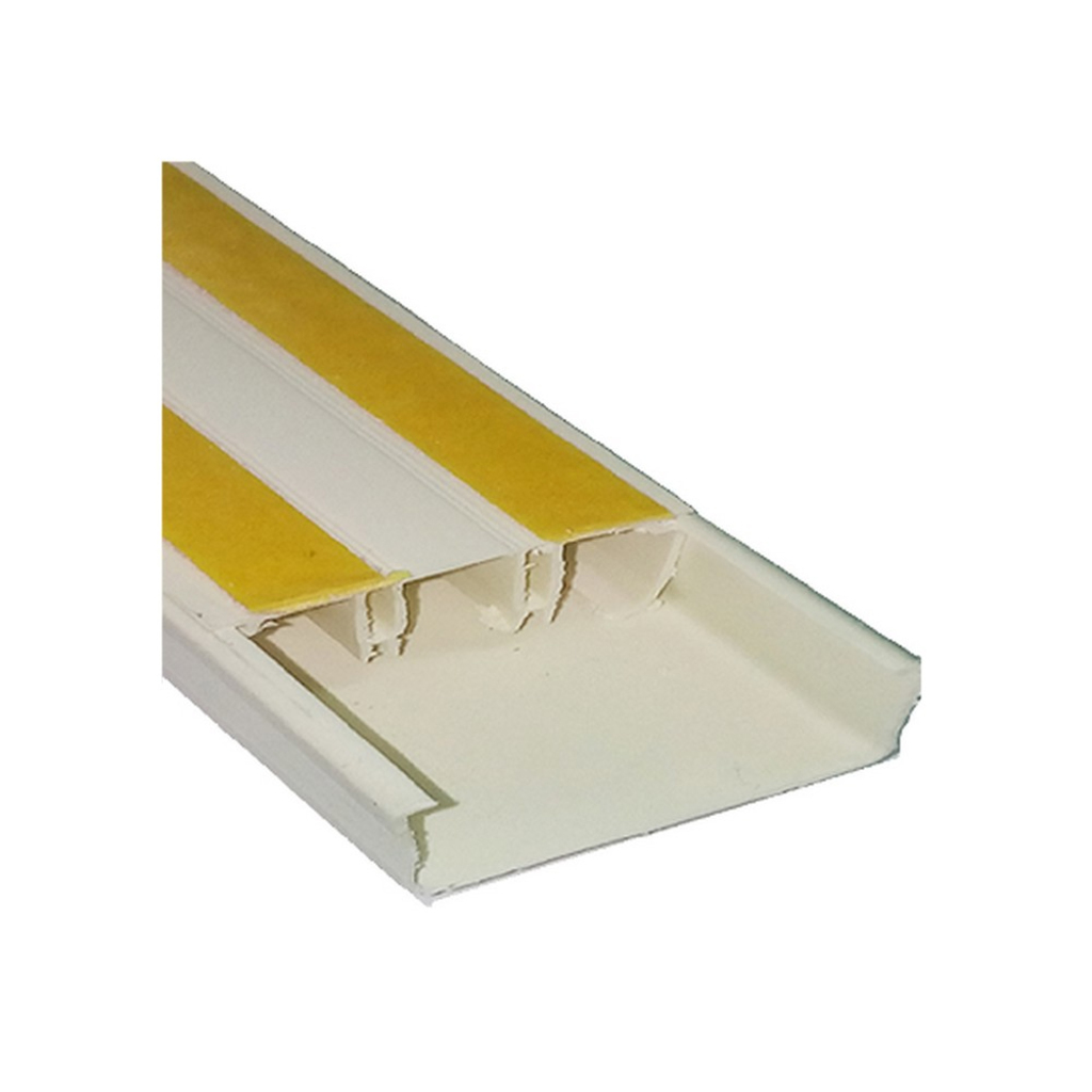 Canaleta Fechada Tramontina Barra 2 Metros 40x20mm Branco com Divisória e Fita Dupla Face - 57300/120 - Unitário