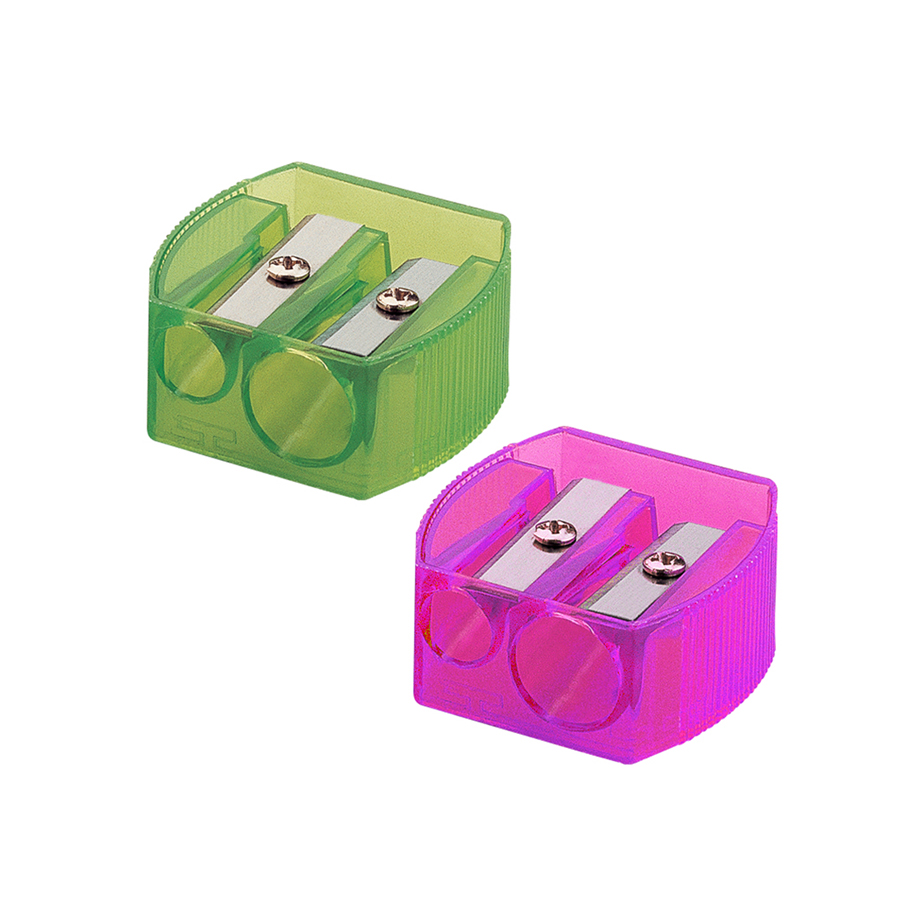 Apontador Plástico CIS Retangular com 2 Furos Unidade Sortido