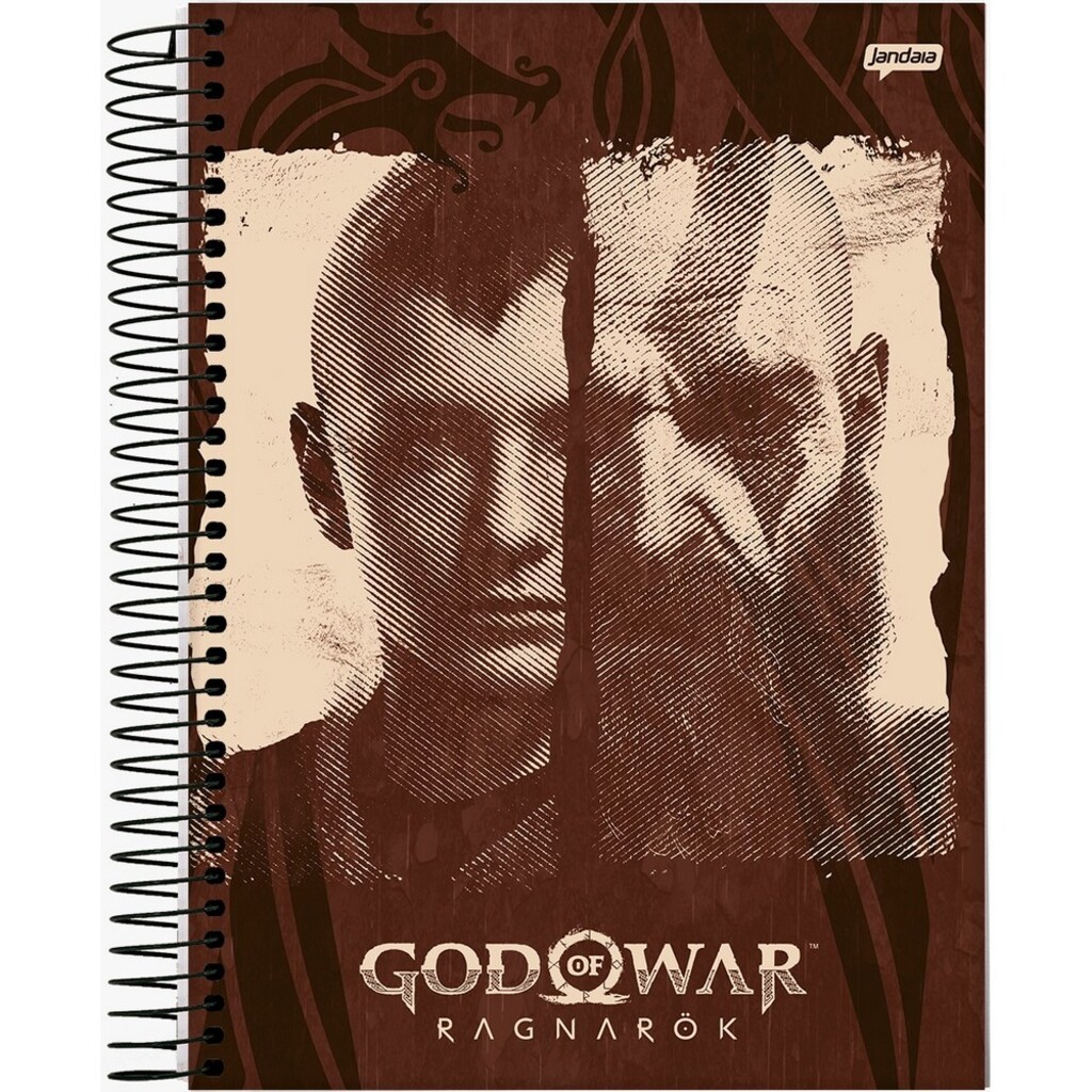 Caderno Universitário Capa Dura Espiral 1 Matéria 80 Fls 200x275 God of War Ragnarok - Unitário - Jandaia - 72976-24B