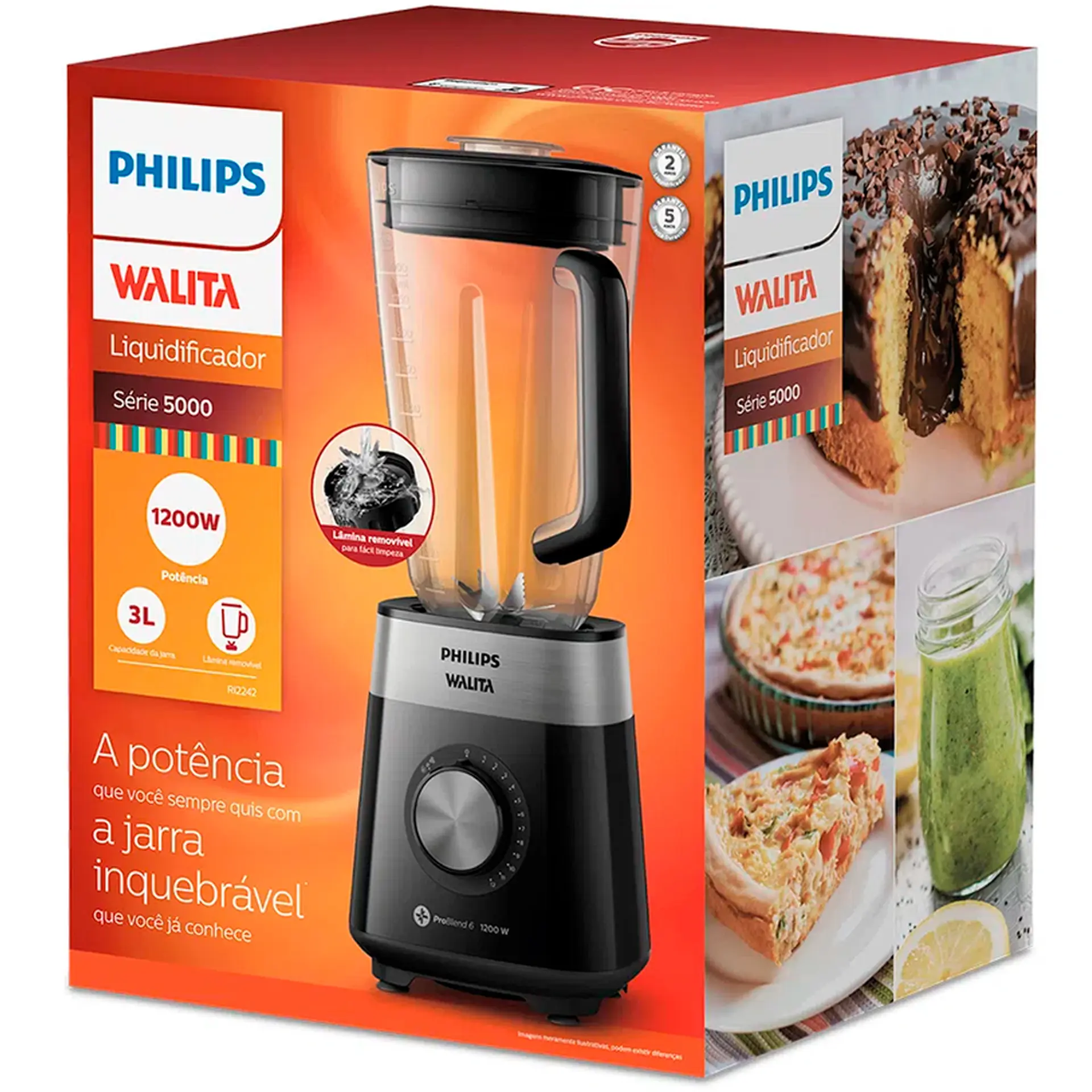 Liquidificador Philips Walita Série 5000 RI2242 3L 12 Velocidades 1200W - Preto - 110 Volts