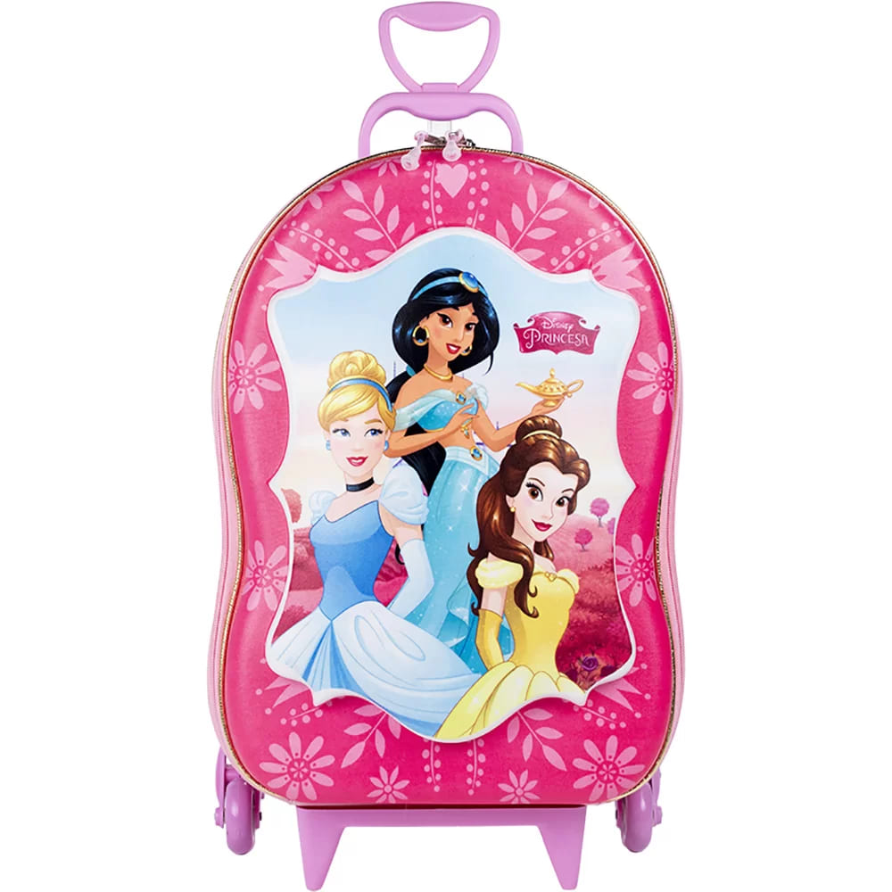 Mochila com Rodas Infantil Diplomata Princesas Rodinha Tripla Grande